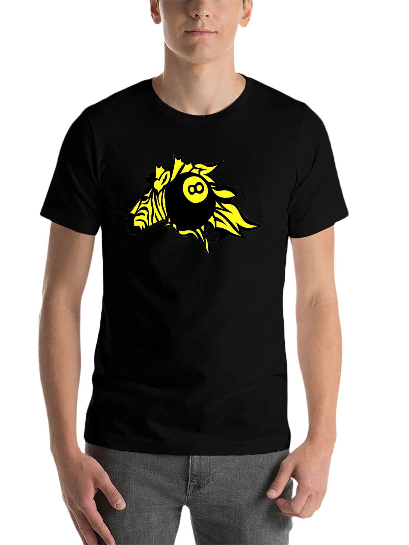 Black Zebra 8-Ball Graphic T-Shirt - Bold Design view 7