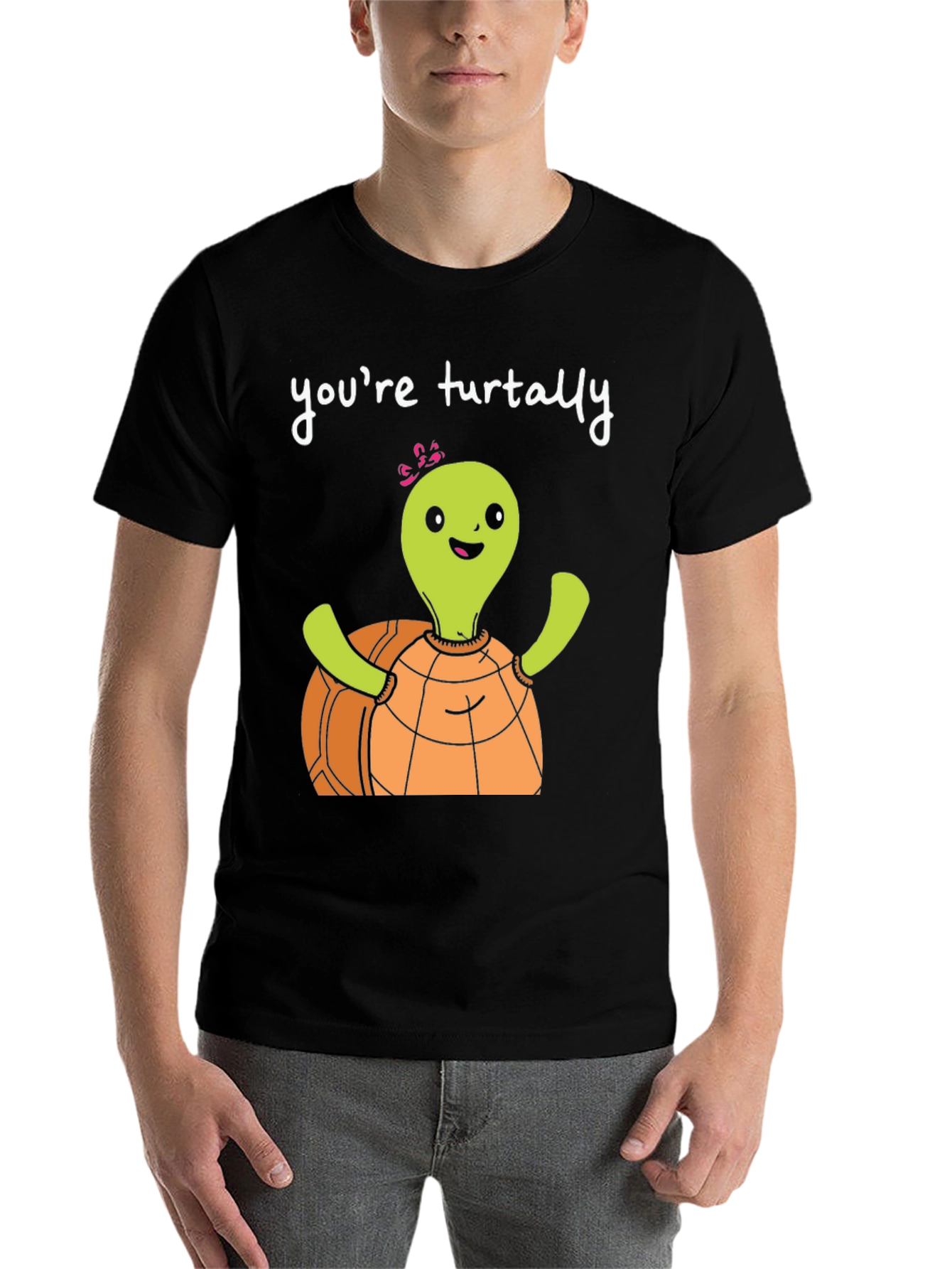 Black Funny Turtle T-Shirt - You're Turtally Awesome! view 7