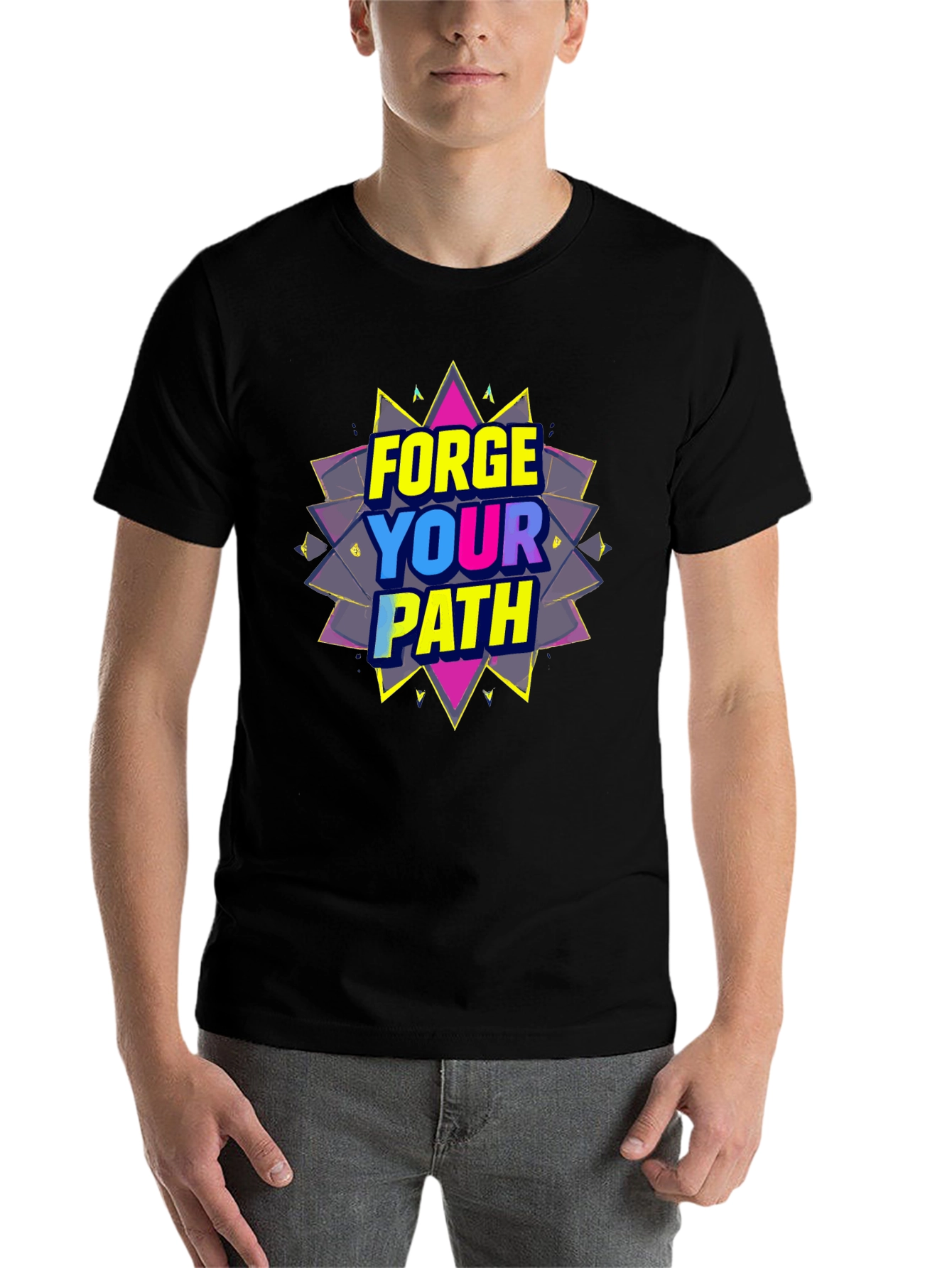 Black Forge Your Path Black Graphic T-Shirt view 7