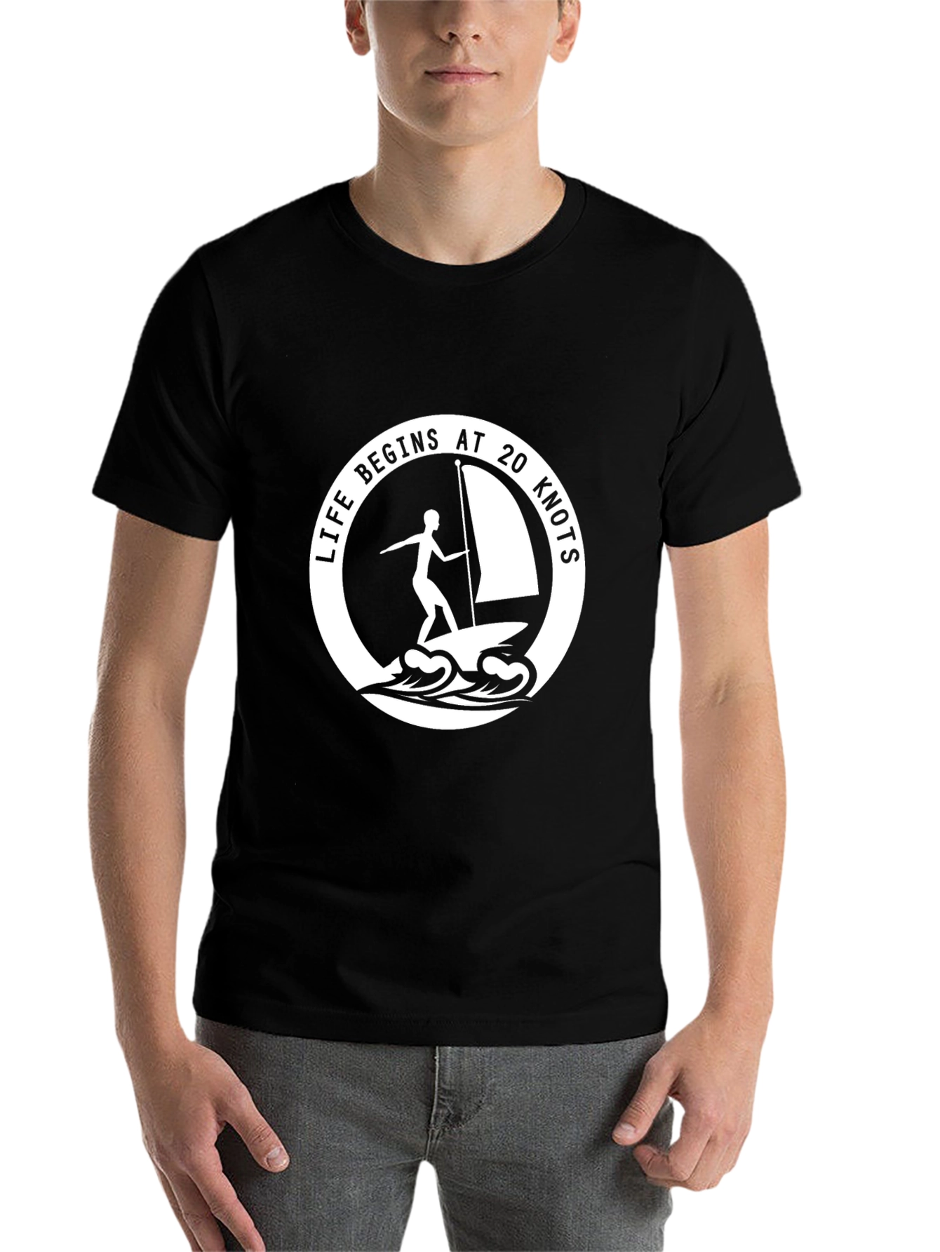 Black Life Begins at 20 Knots Black Graphic Tee view 7