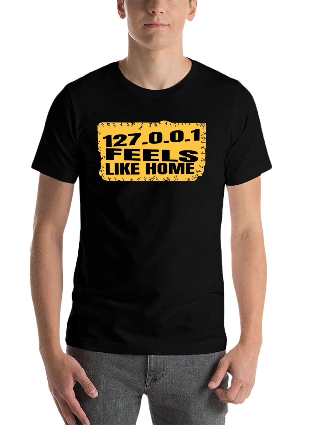 Black 127.0.0.1 Feels Like Home Black T-Shirt view 7