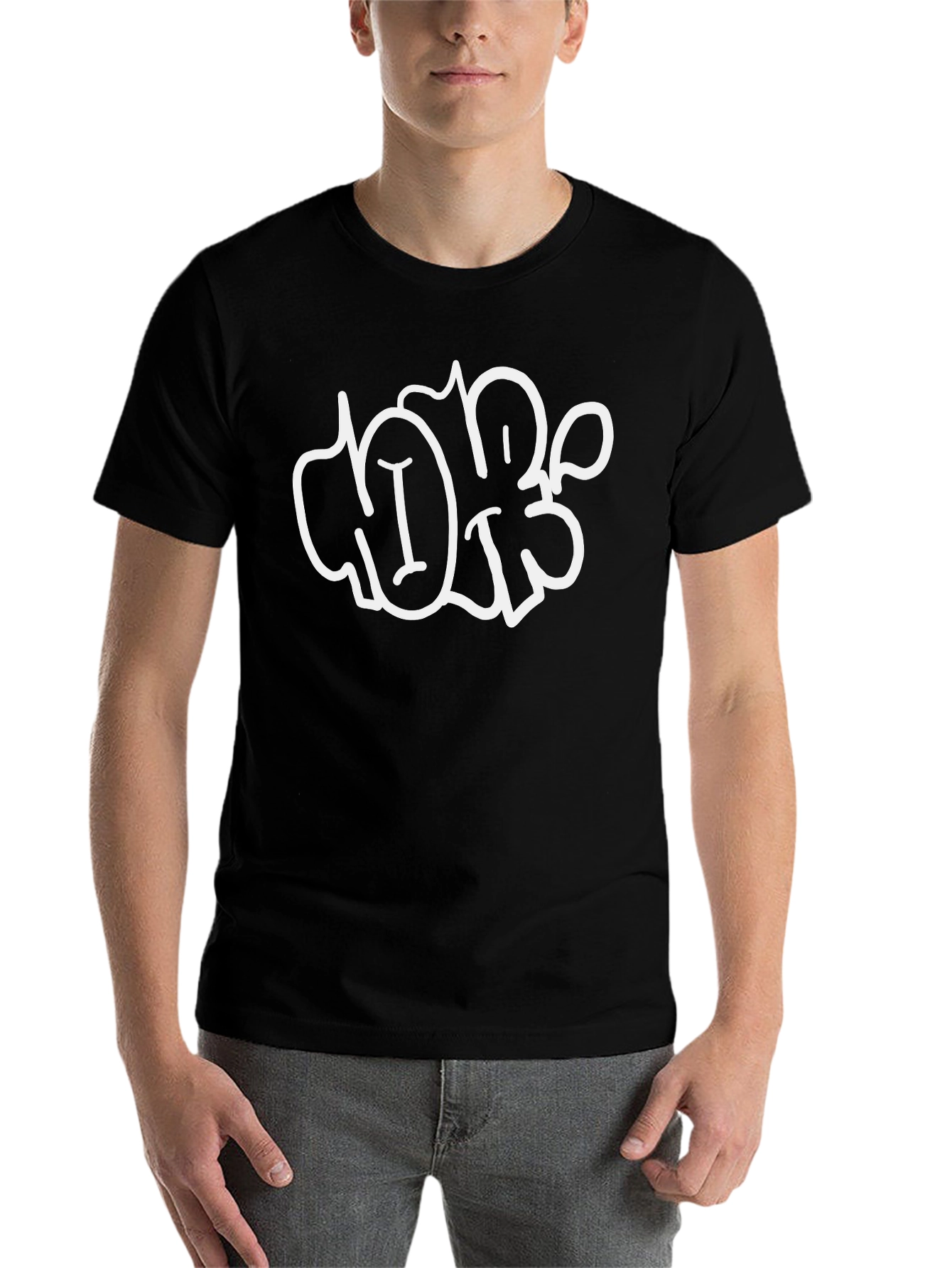 Black Cool Graphic Tee - Black Cotton Blend Shirt view 7