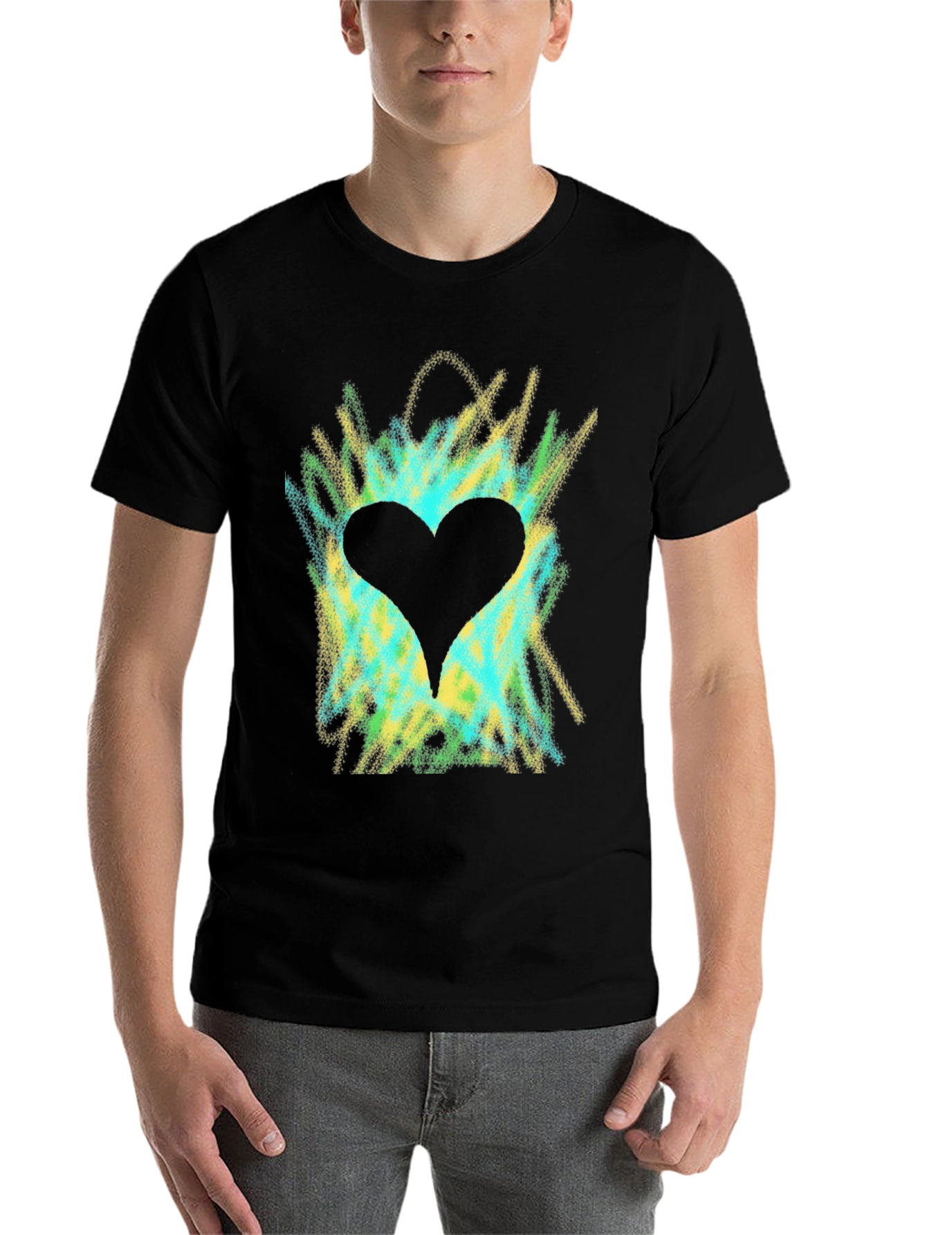 Black Heart Burst Graphic T-Shirt view 7