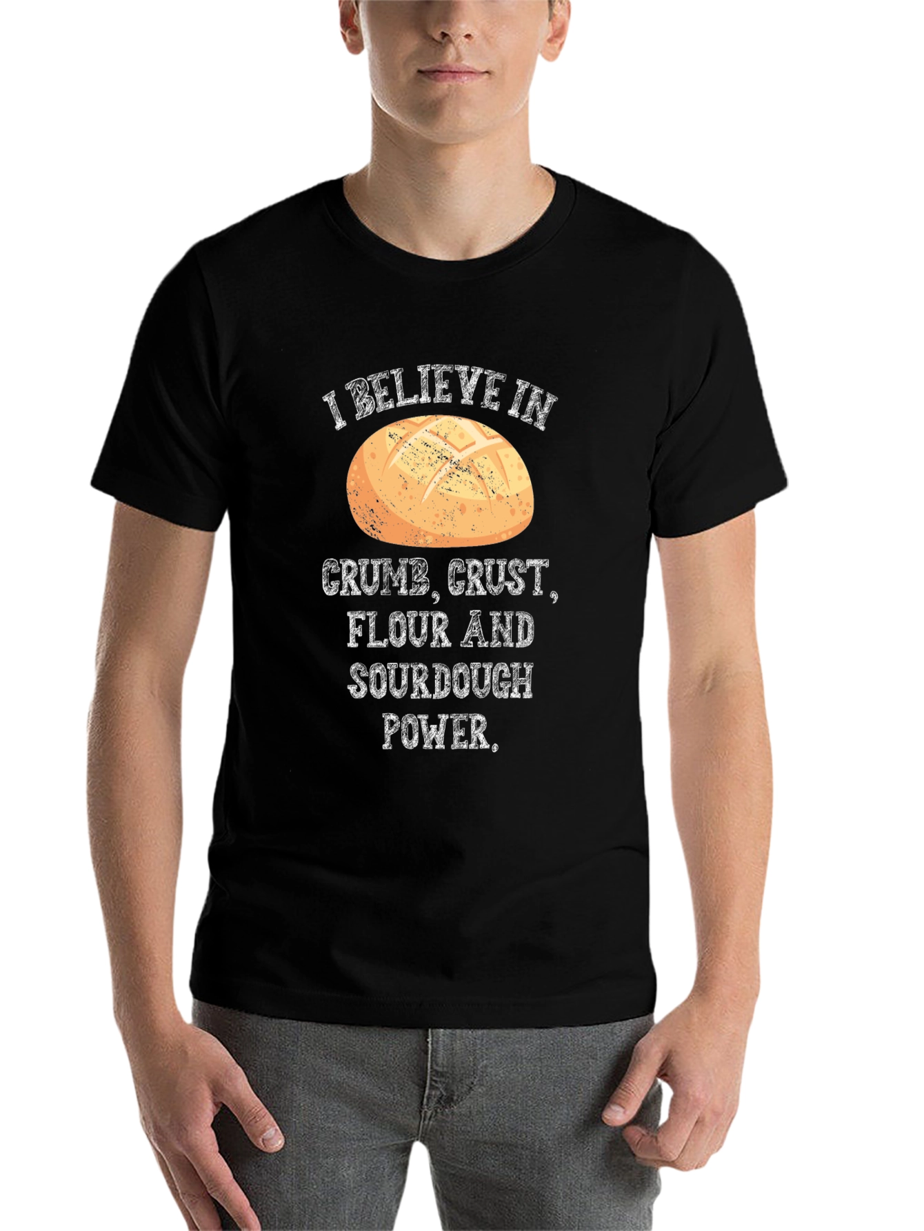 Black Crumb, Crust, Flour, Sourdough Power T-Shirt view 7