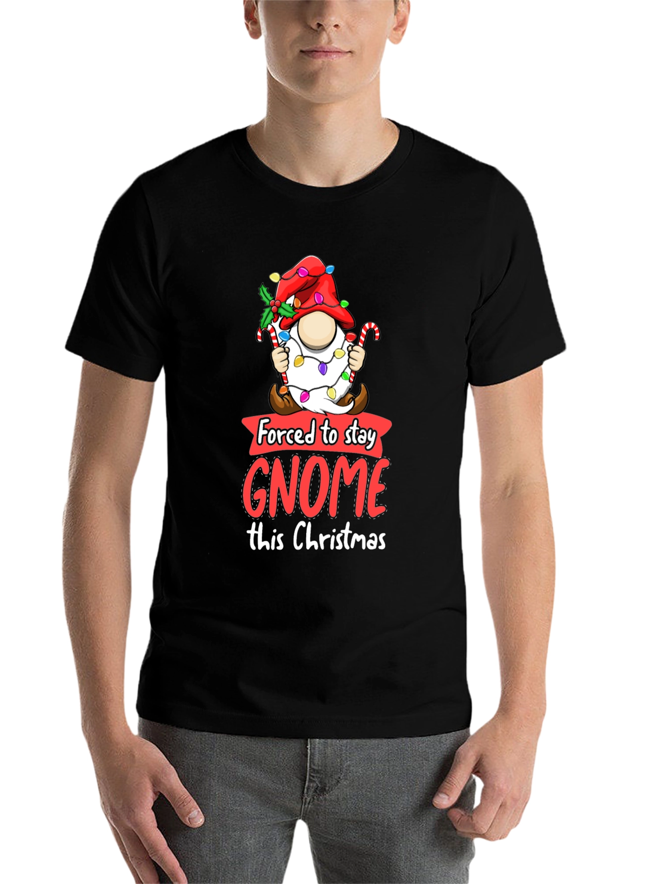 Forced to Stay Gnome This Christmas T-Shirt - 7
