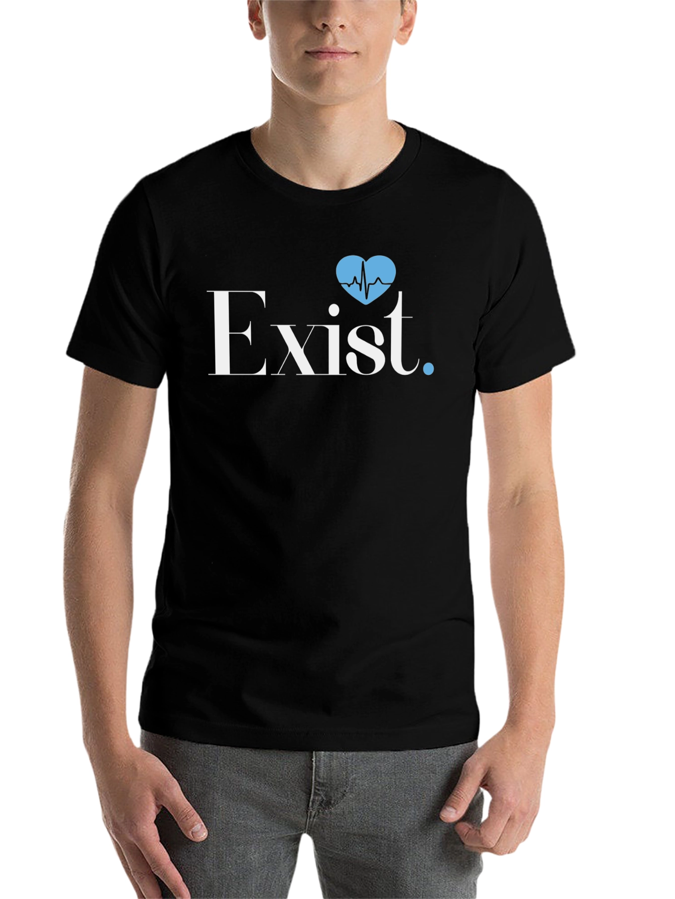 Black Exist Heartbeat Graphic Tee - Stylish Comfort view 7
