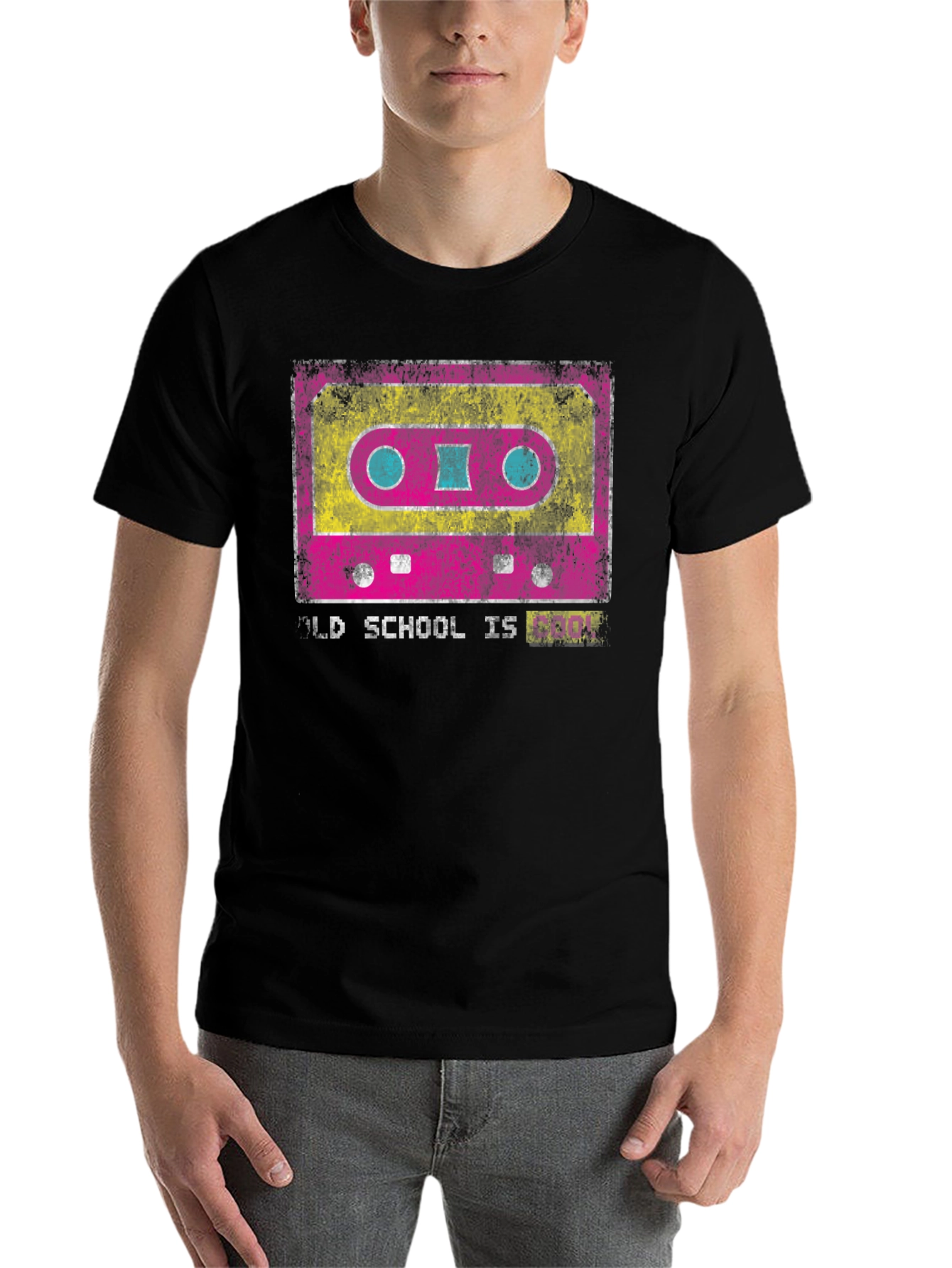 Black Retro Cassette Tape Graphic T-Shirt - Old School Cool view 7