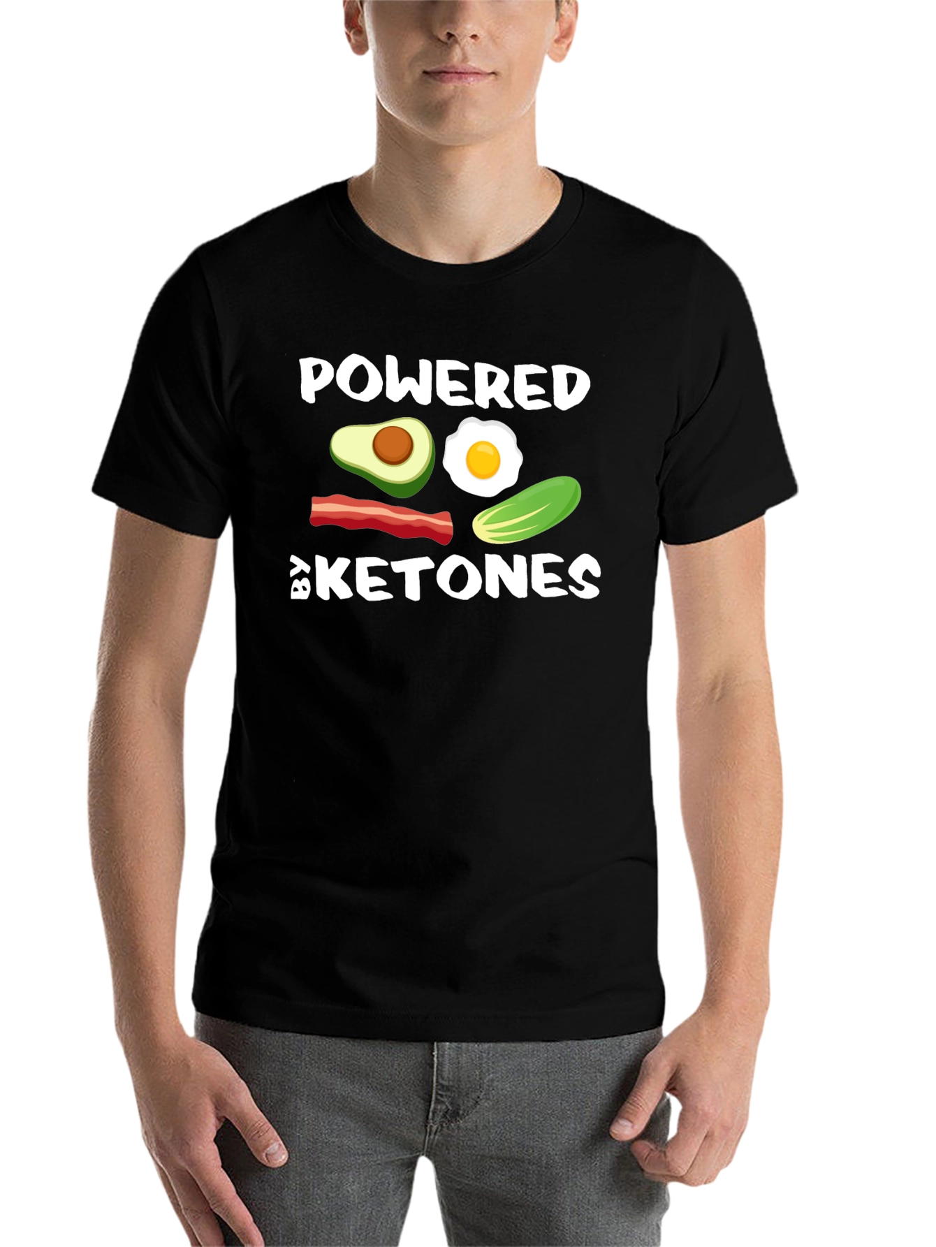 Black Powered By Ketones Black T-Shirt view 7