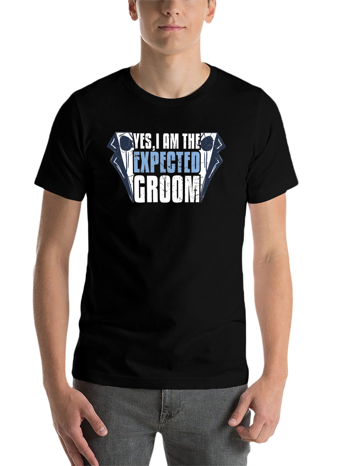 Yes, I am the Expected Groom Black T-Shirt - 7