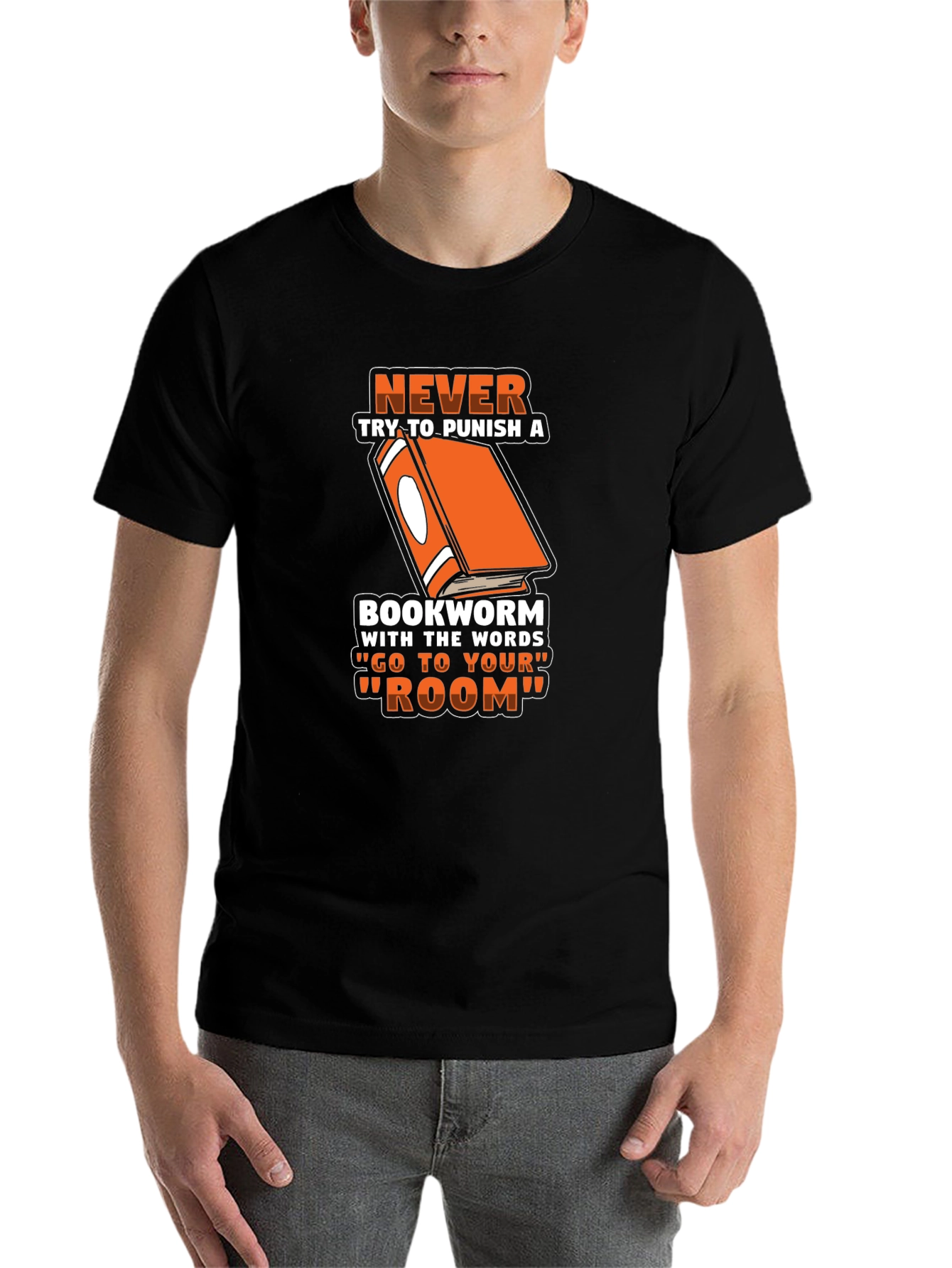 Black Never Punish a Bookworm T-Shirt view 7