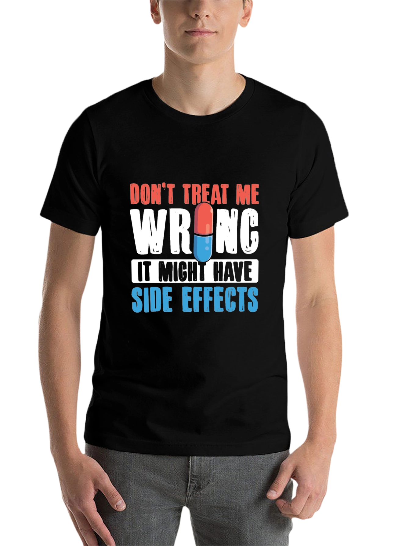 Black Don't Treat Me Wrong T-Shirt - Side Effects Graphic Tee view 7
