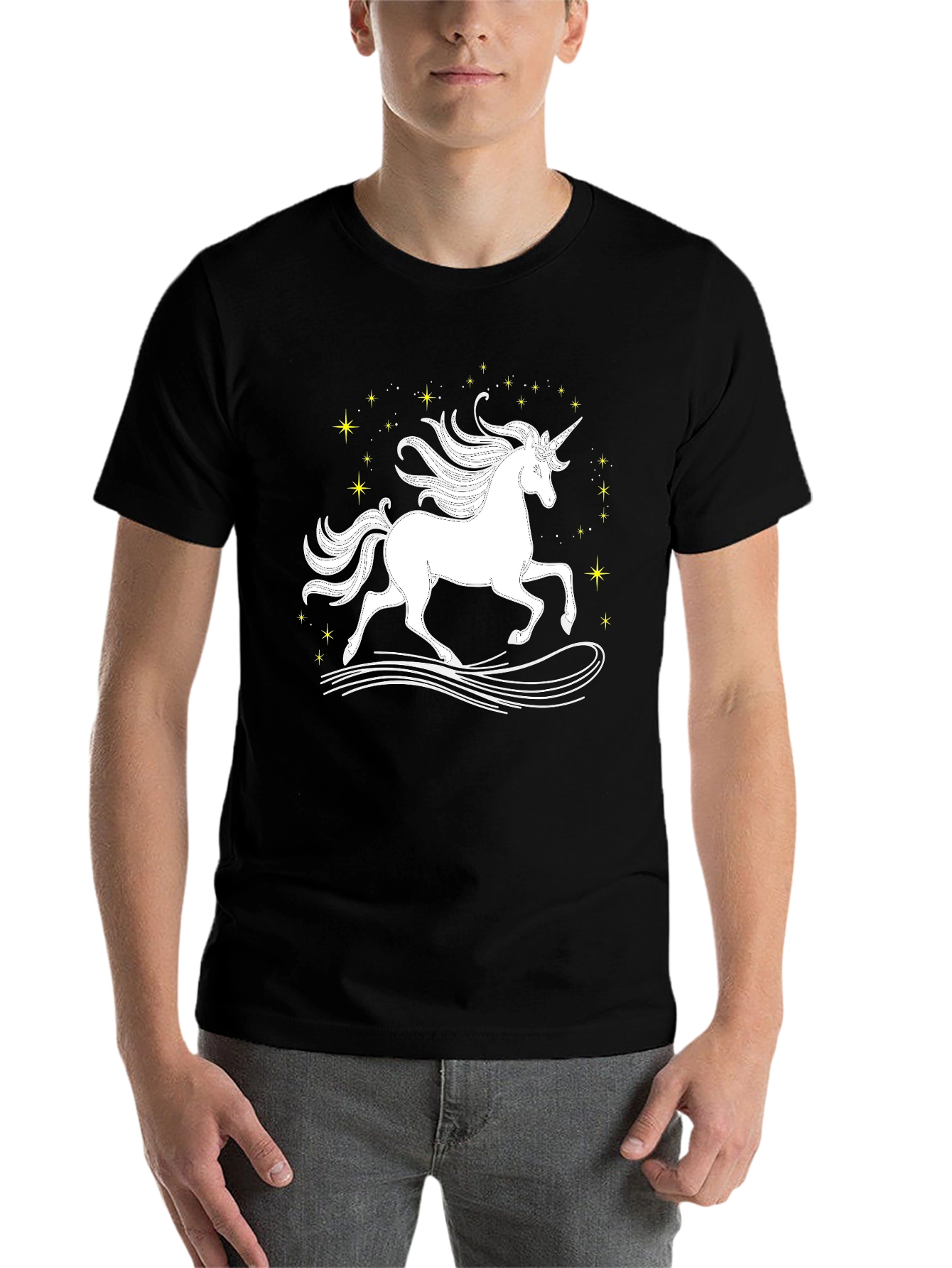 Black Unicorn Graphic Black T-Shirt view 7