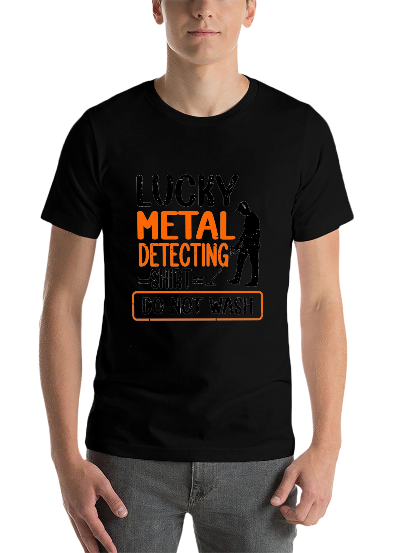 Black Lucky Metal Detecting Shirt - Novelty Hobby T-Shirt view 7