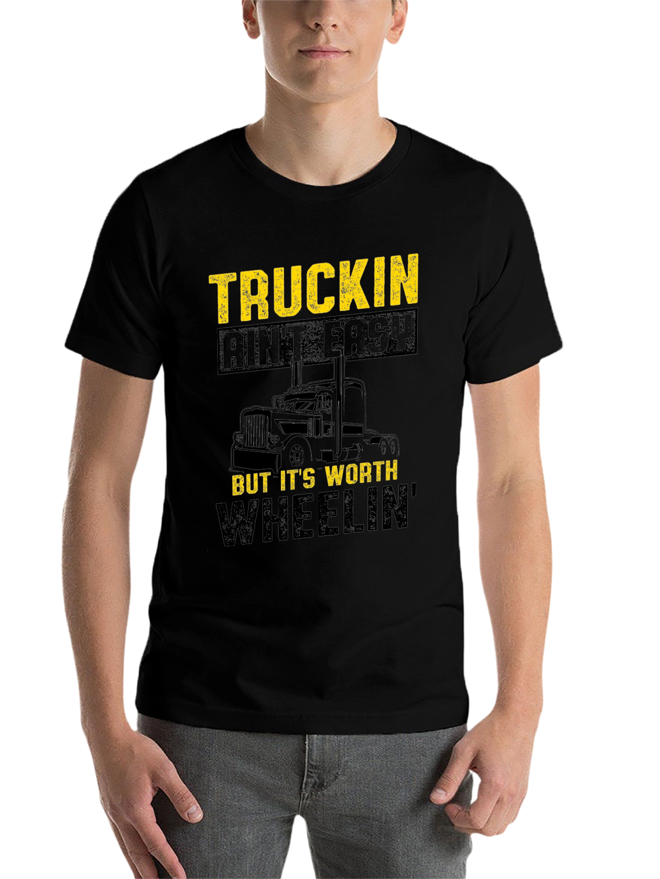 Black Truckin' Ain't Easy T-Shirt view 7