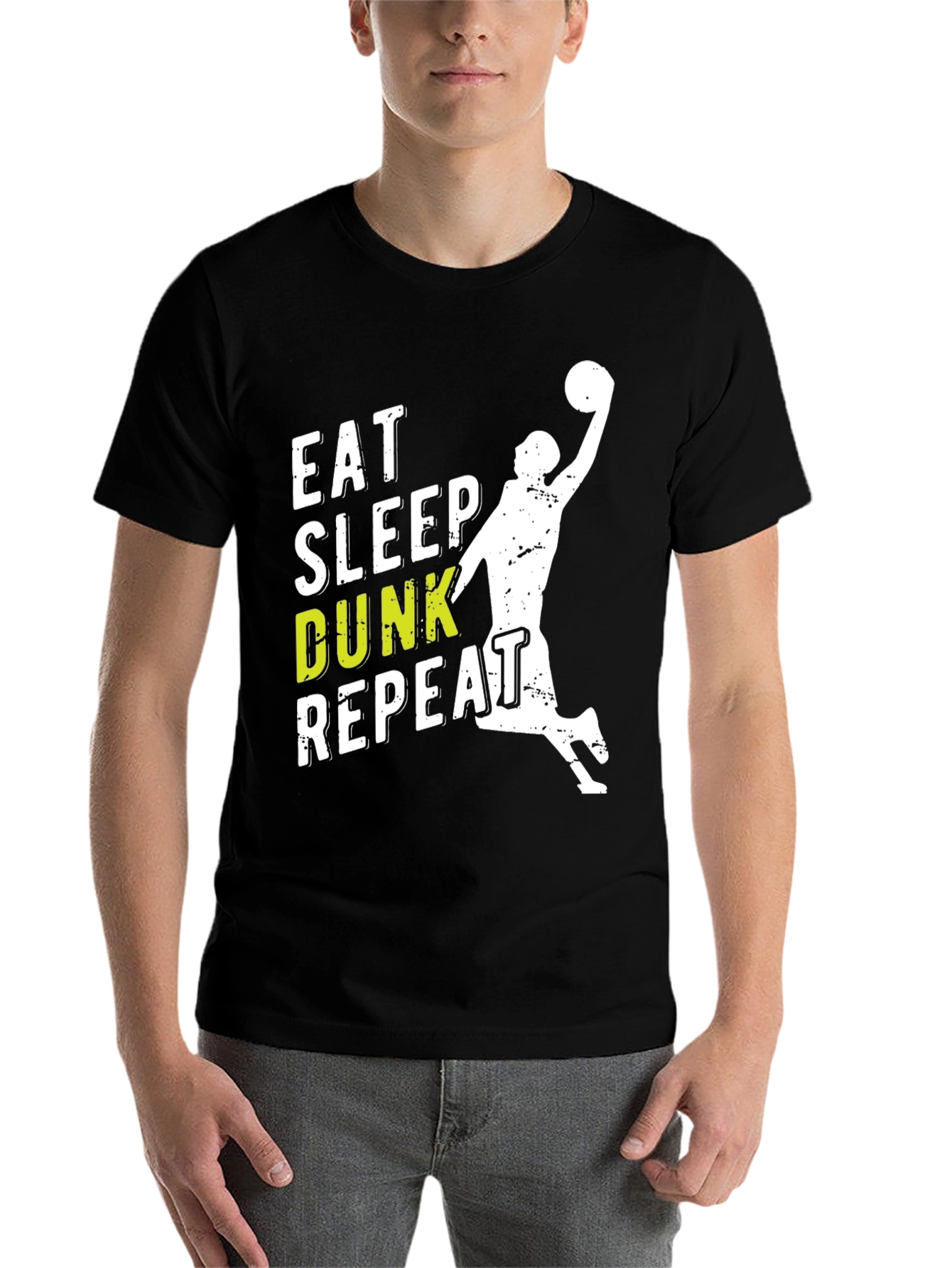 Black Eat Sleep Dunk Repeat Graphic Tee view 7