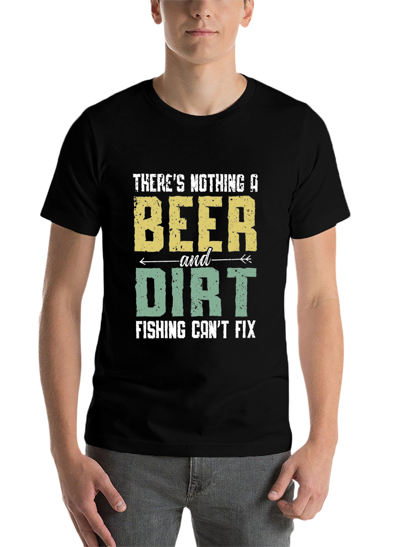Black Beer & Dirt Fishing Fix T-Shirt view 7