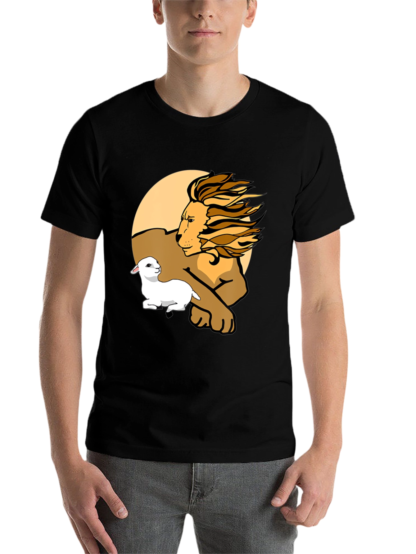 Black Lion and Lamb Graphic Tee - Unisex Comfort view 7