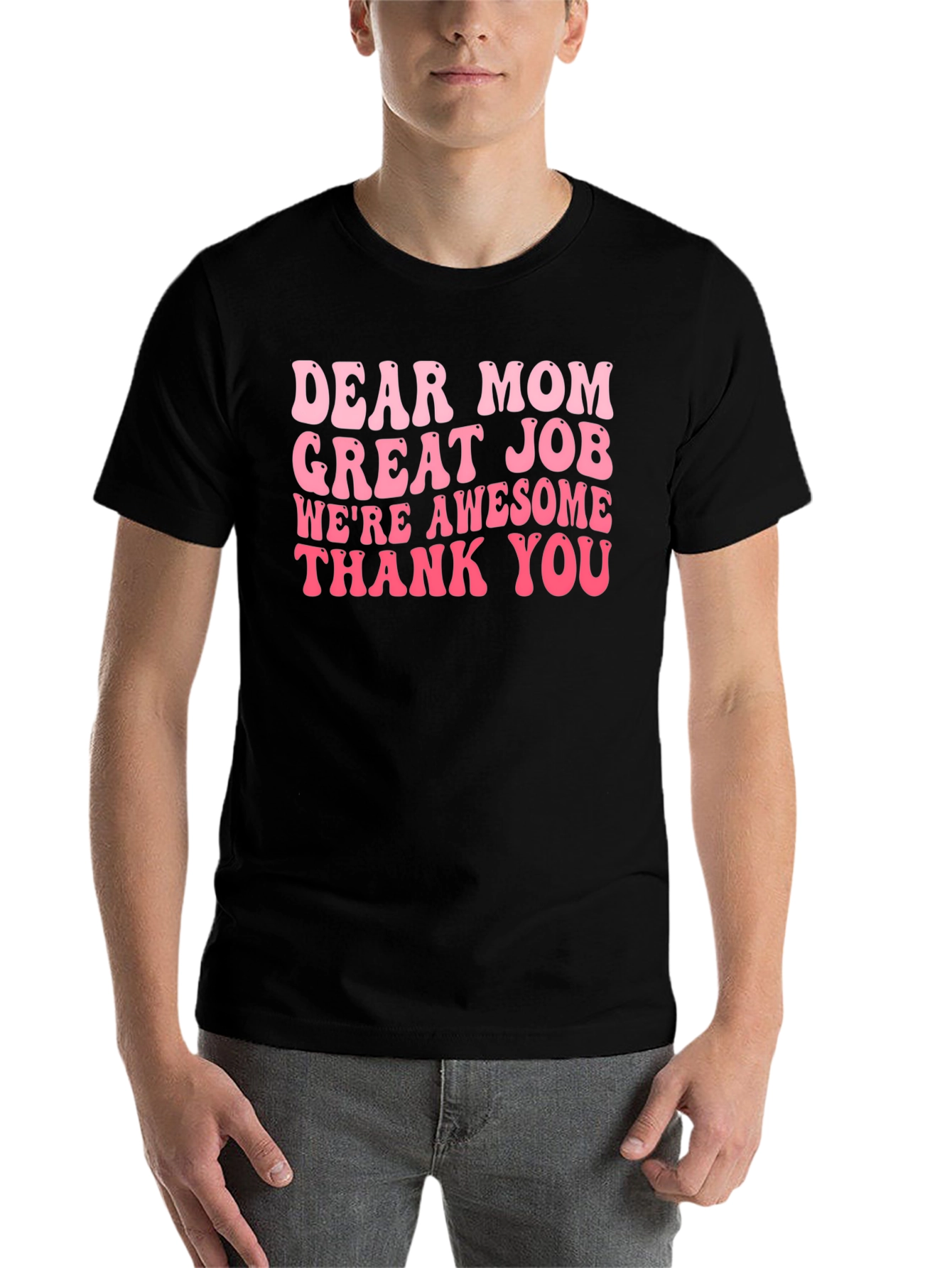 Black Dear Mom Graphic Tee - Black Cotton T-Shirt view 7