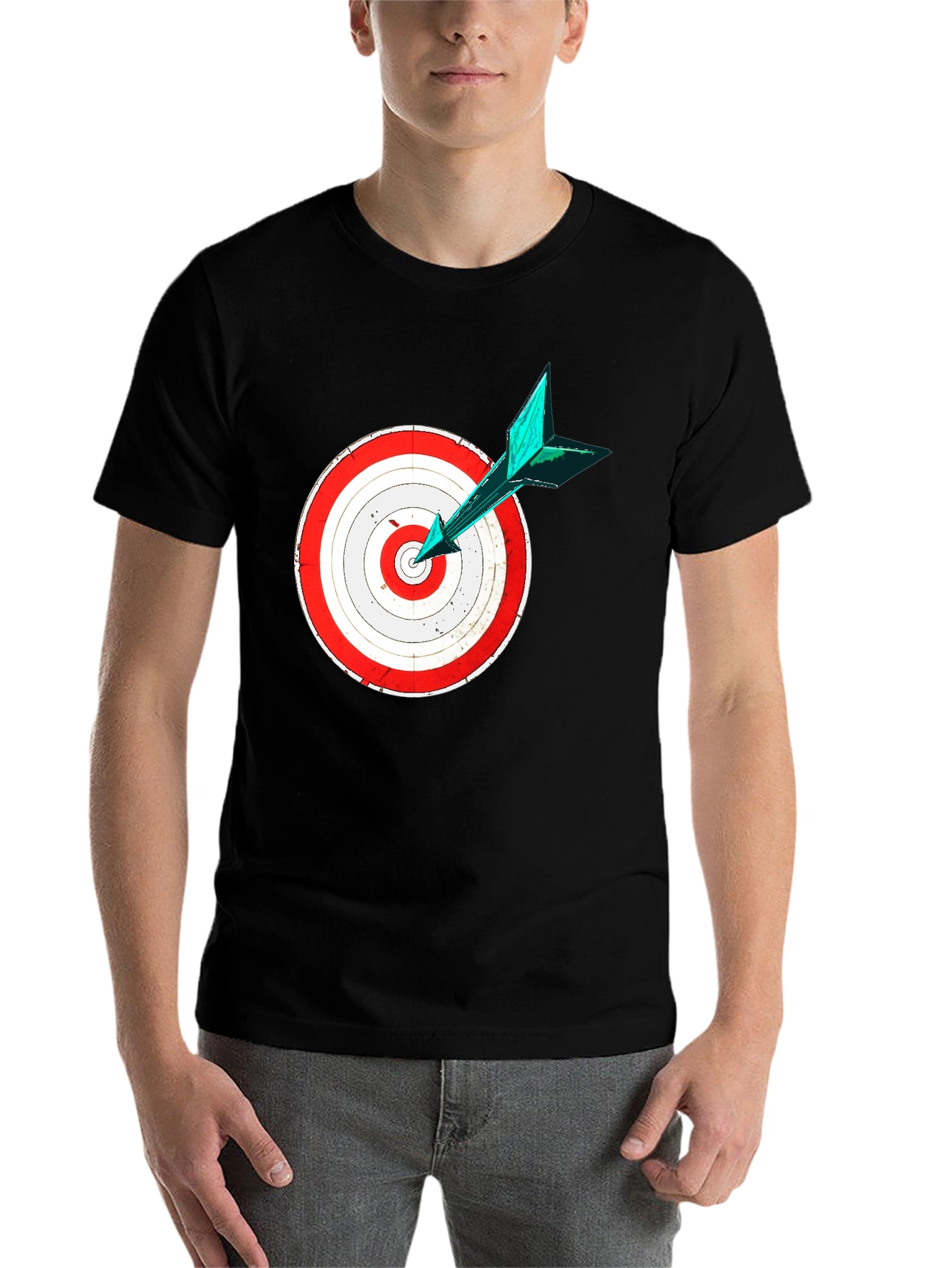 Black Target Practice Tee - Bullseye Arrow Design view 7