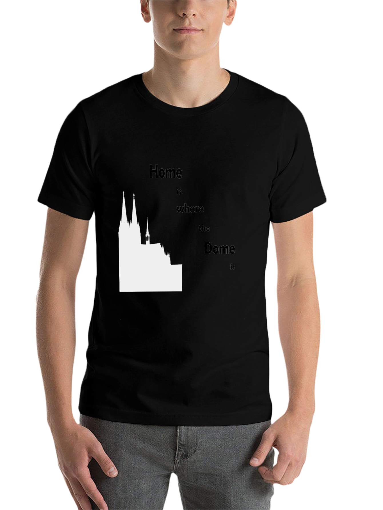 Black Home is Where the Dome Is Graphic Tee view 7