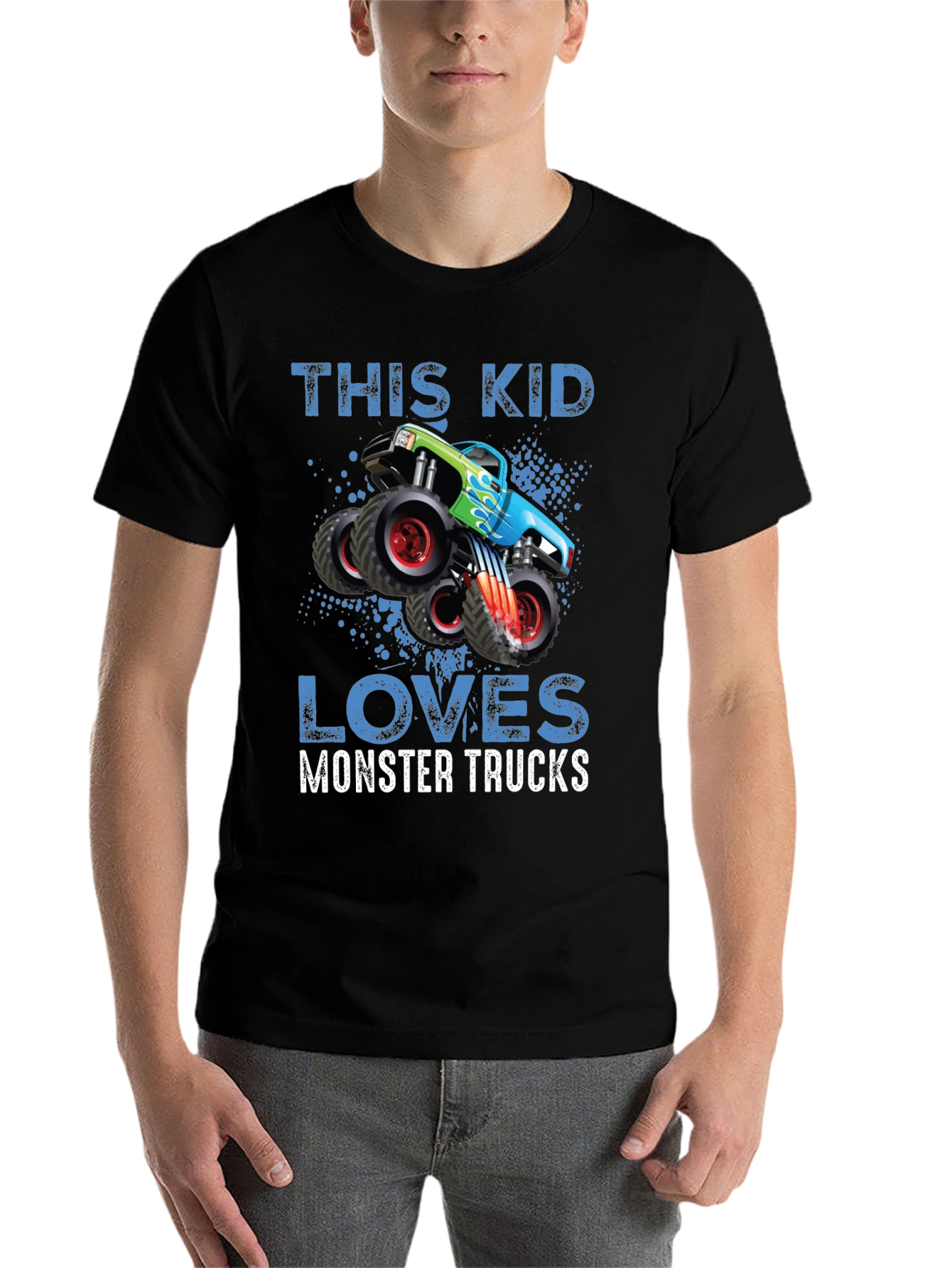 Black Monster Truck Lover T-Shirt - Kids view 7