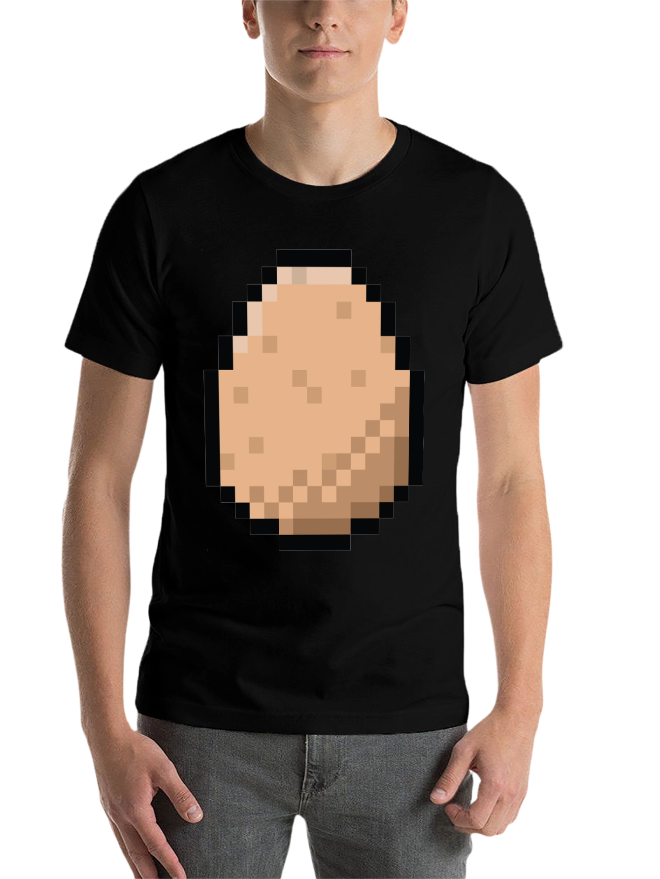 Black Pixel Potato T-Shirt - Gamer Style! view 7