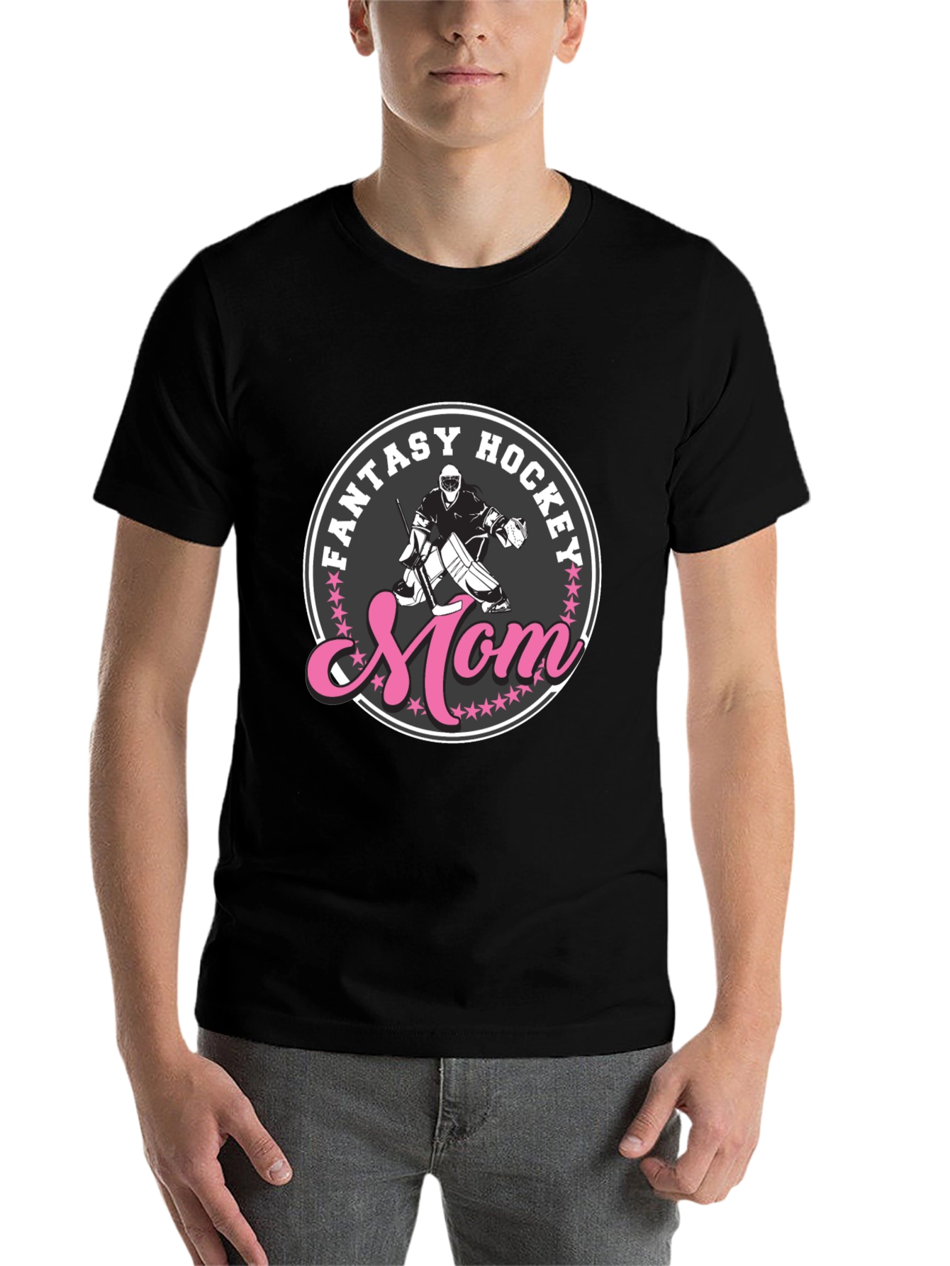 Black Fantasy Hockey Mom T-Shirt view 7
