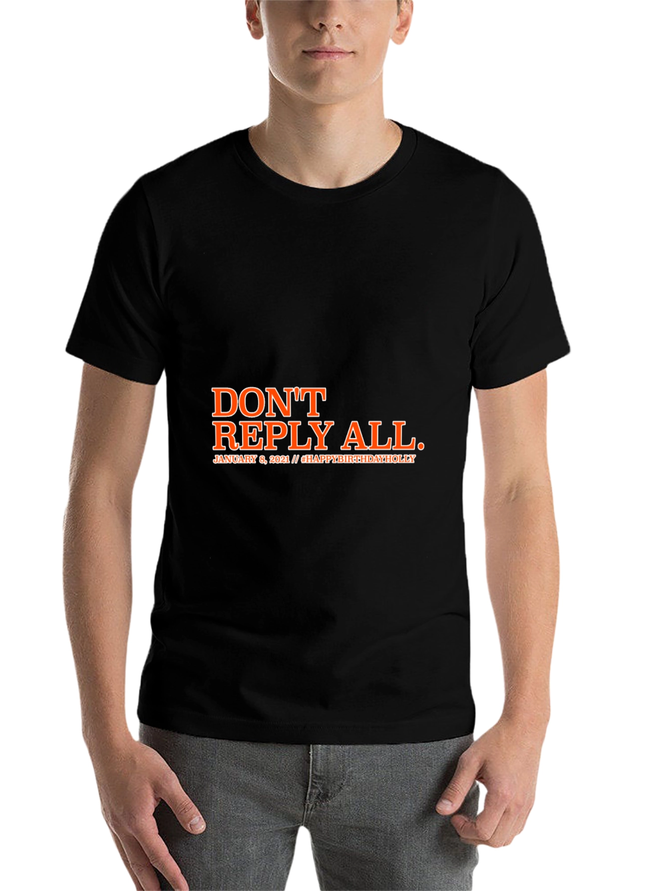 Black Don't Reply All Black Graphic T-Shirt view 7
