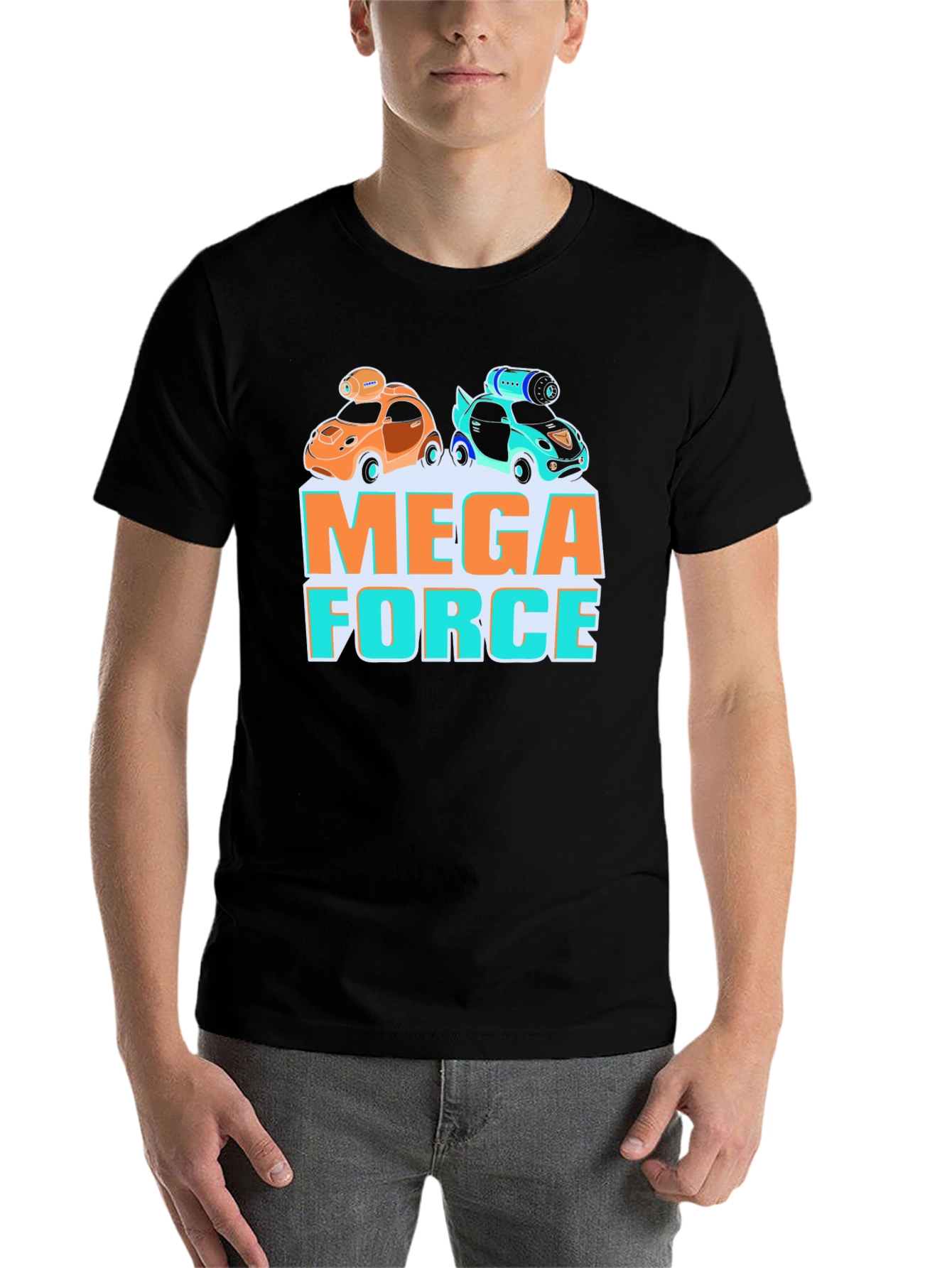Black Mega Force Graphic Tee - Car Design view 7
