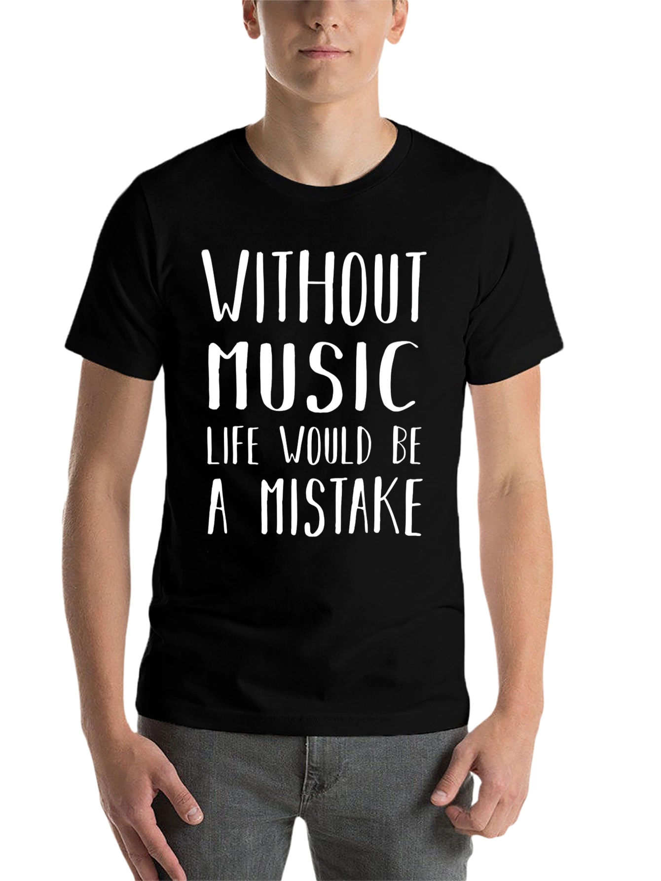 Black Without Music Black Graphic Tee view 7