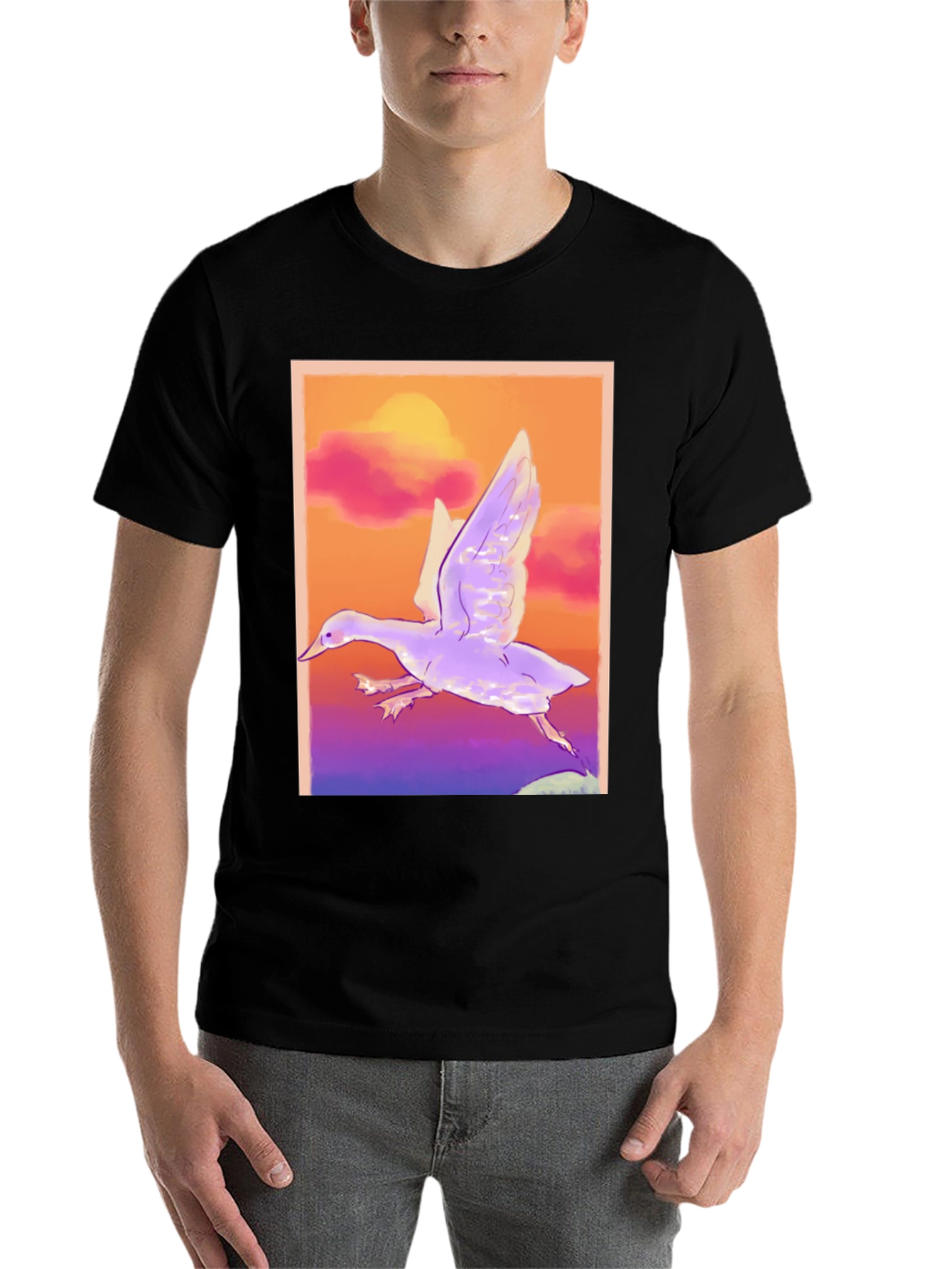 Black Flying Duck Graphic T-Shirt view 7