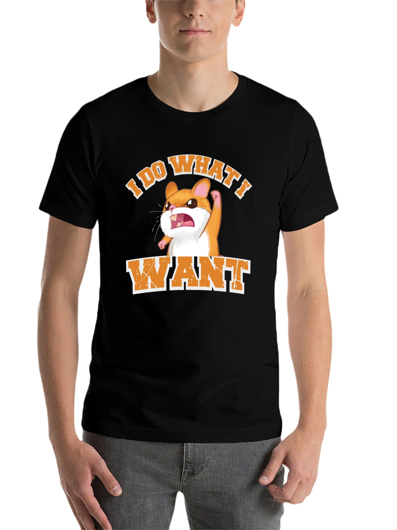 Black I Do What I Want Hamster Graphic T-Shirt view 7