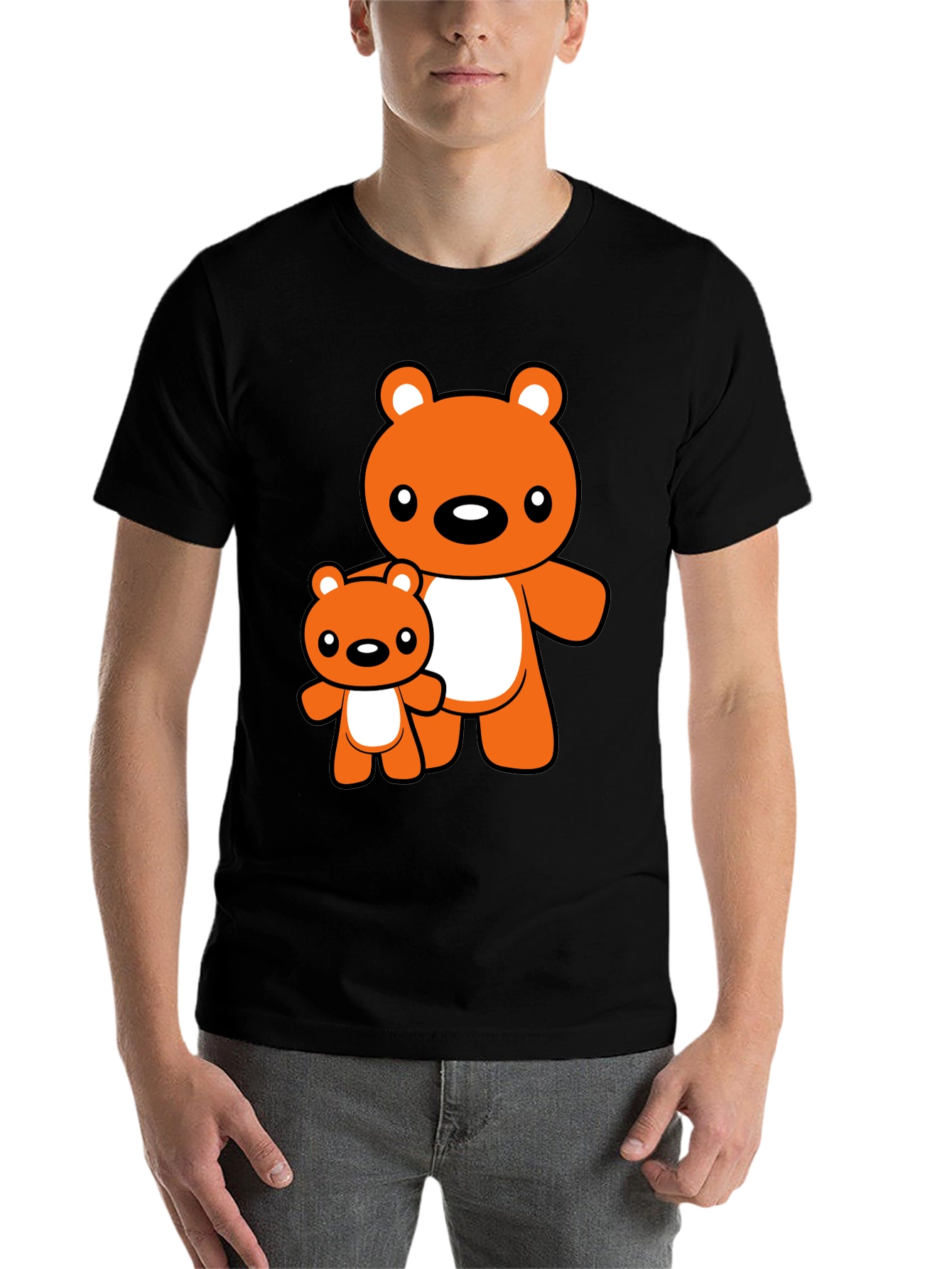 Black Cute Bear Graphic Tee - Black T-Shirt view 7