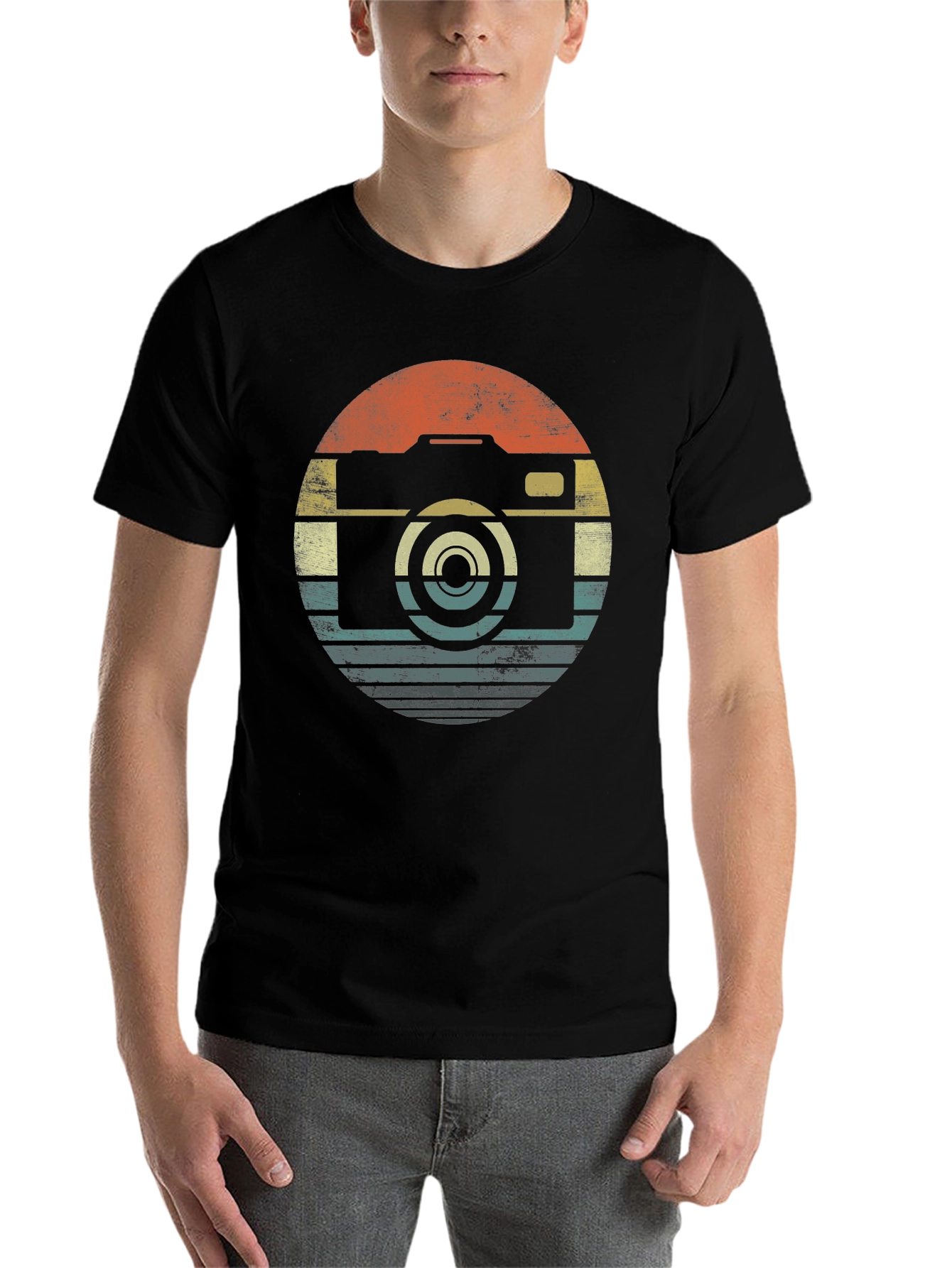Black Retro Camera Graphic T-Shirt - Black view 7