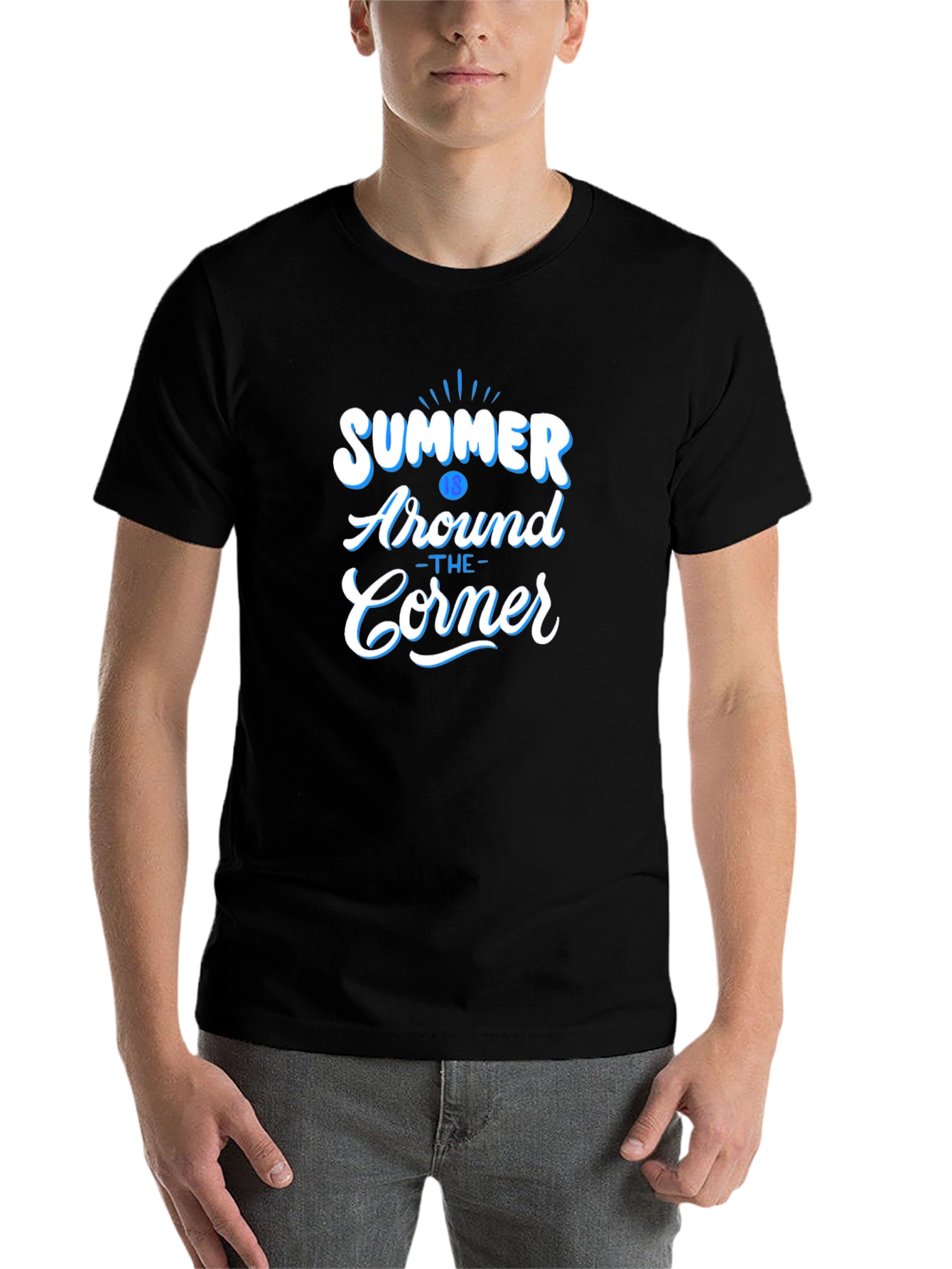 Black Summer Around The Corner Black Graphic T-Shirt view 7