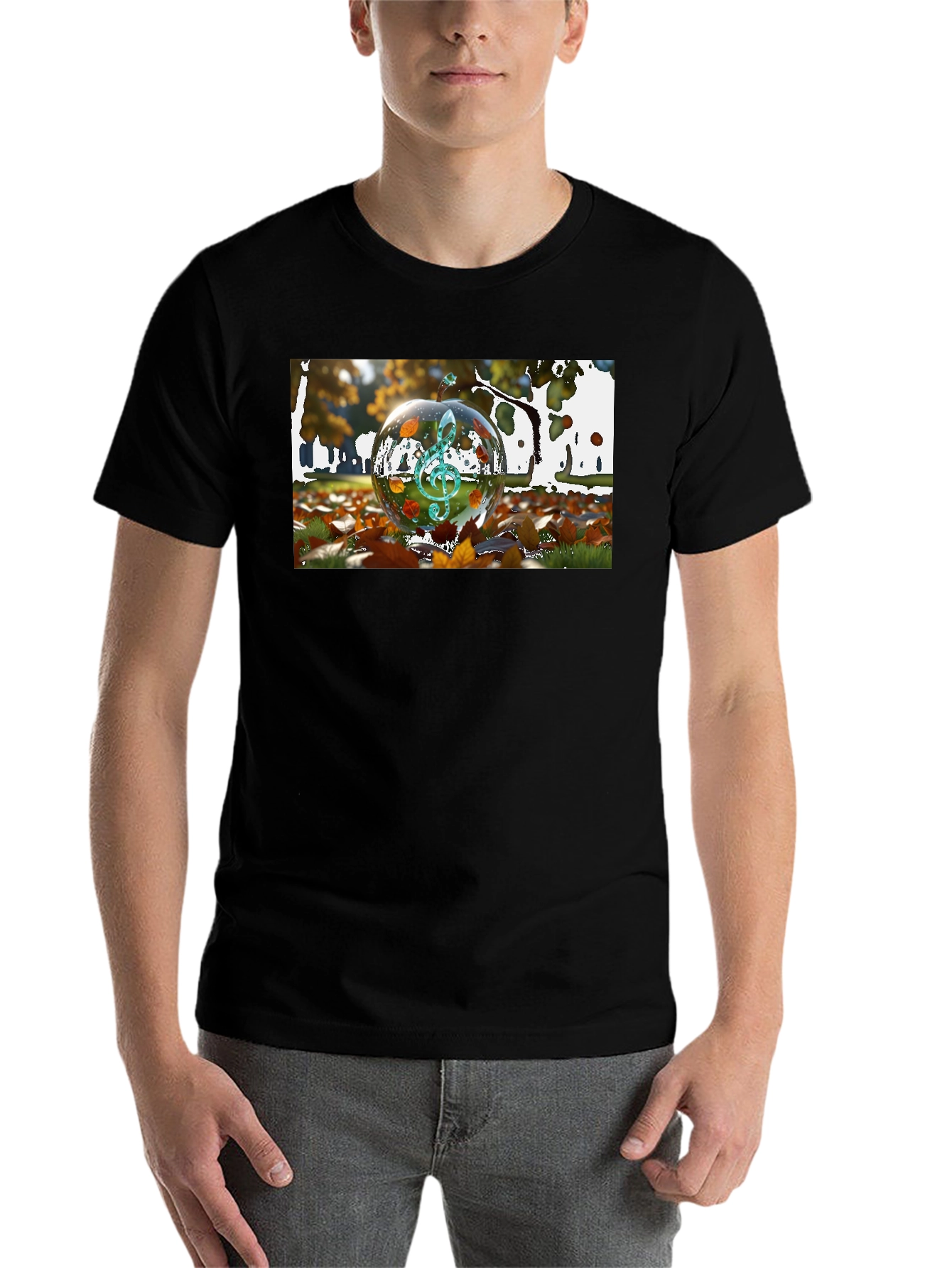 Black Musical Autumn T-Shirt - Unique Fall Design view 7