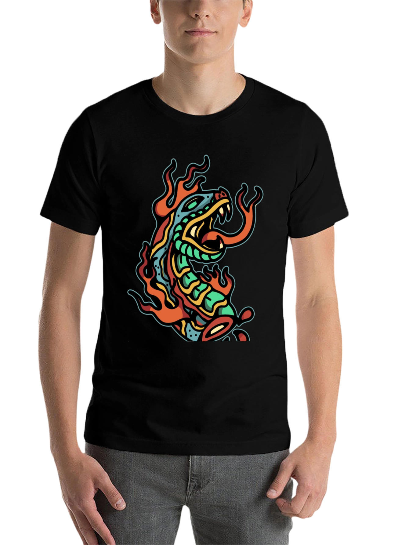 Black Snake Fire Graphic Tee view 7