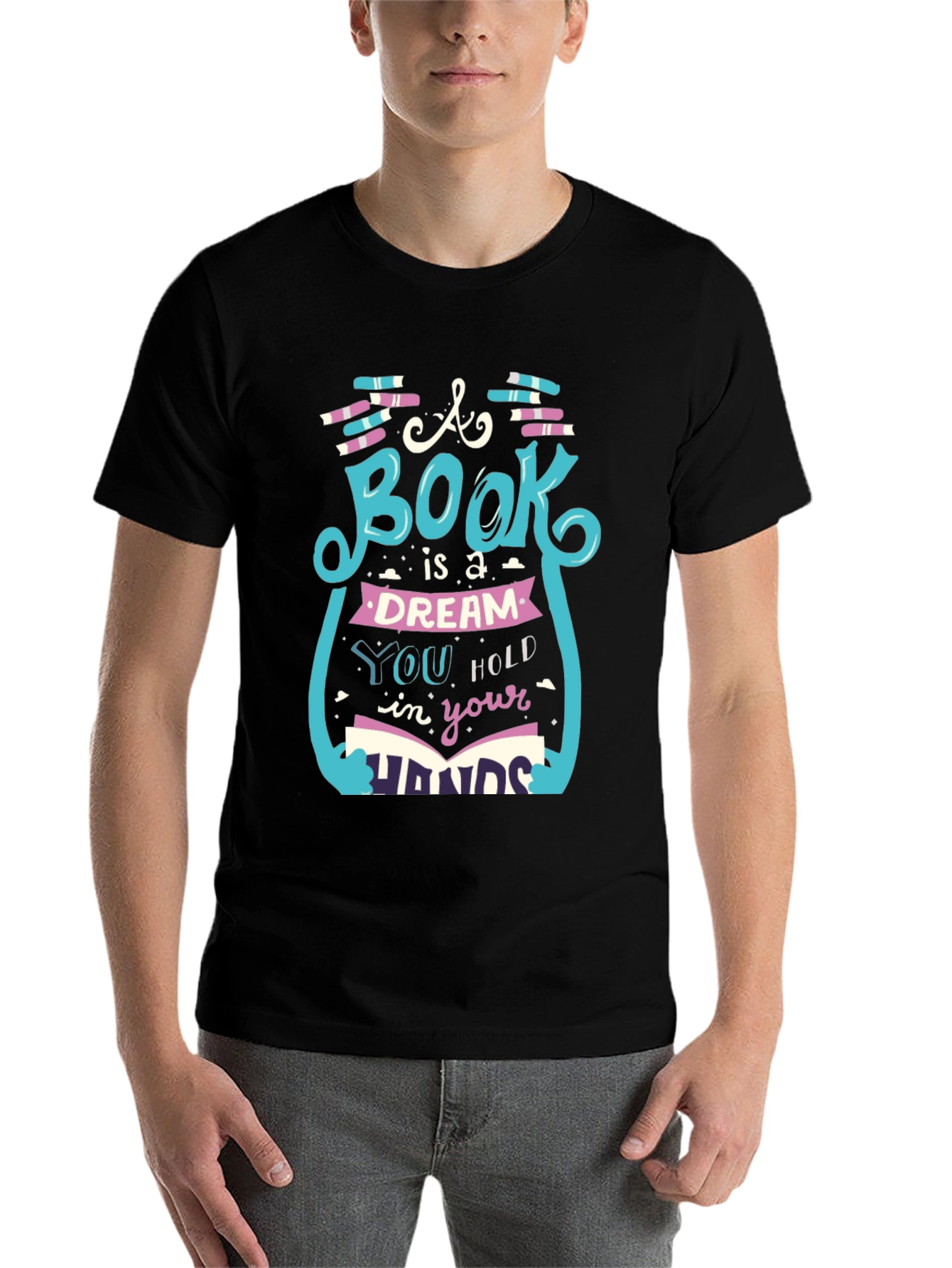 Black Book Lover Graphic Tee - 'A Book is a Dream' Unisex Shirt view 7