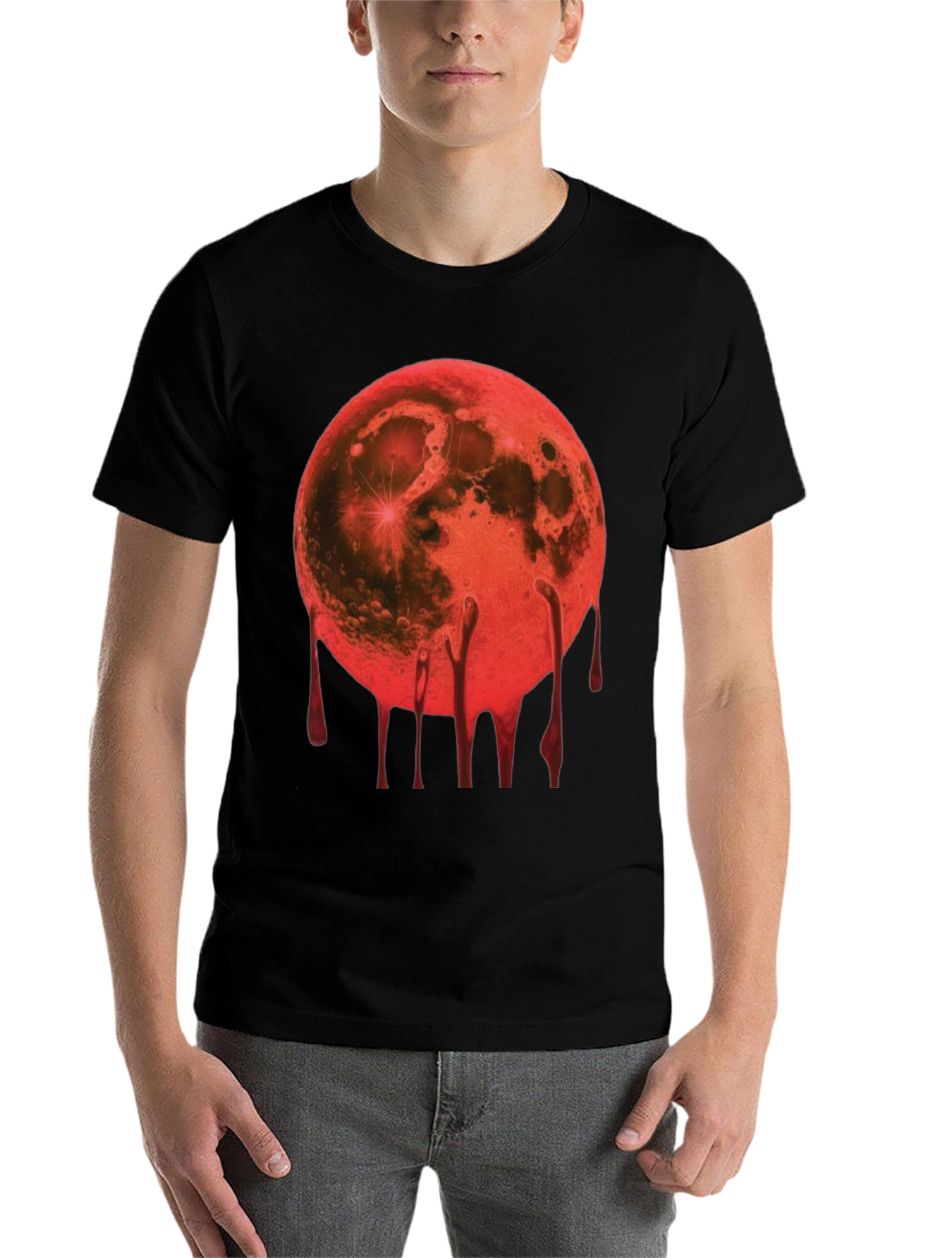 Black Blood Moon Graphic Tee - Men's Black T-Shirt view 7