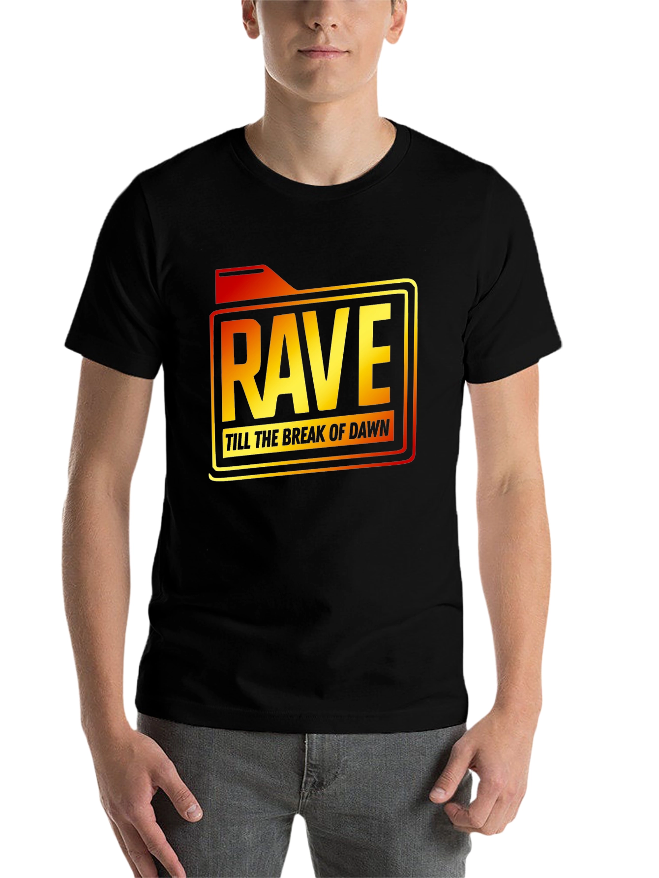 Black Rave Till Dawn Black Graphic Tee view 7