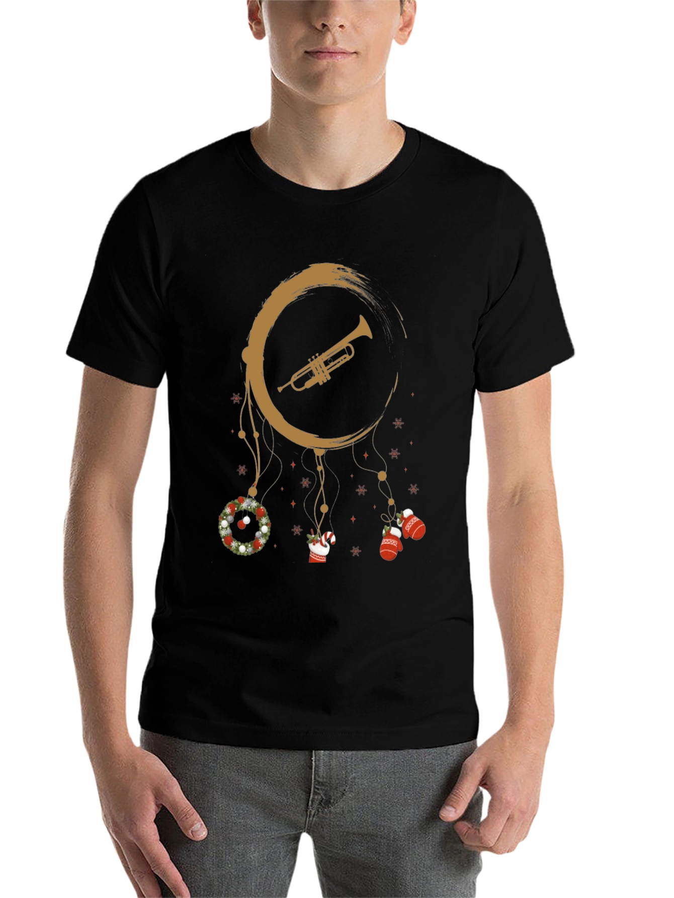 Black Festive Trumpet Dreamcatcher T-Shirt view 7