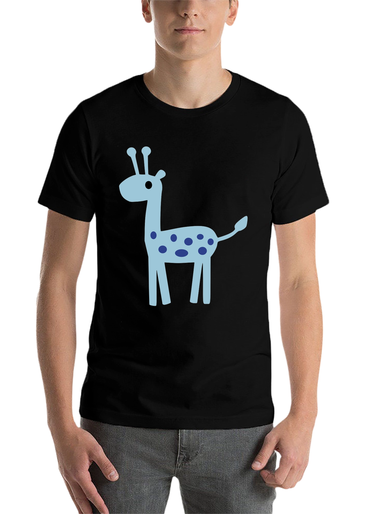Black Giraffe Graphic Tee - Fun Novelty T-Shirt view 7