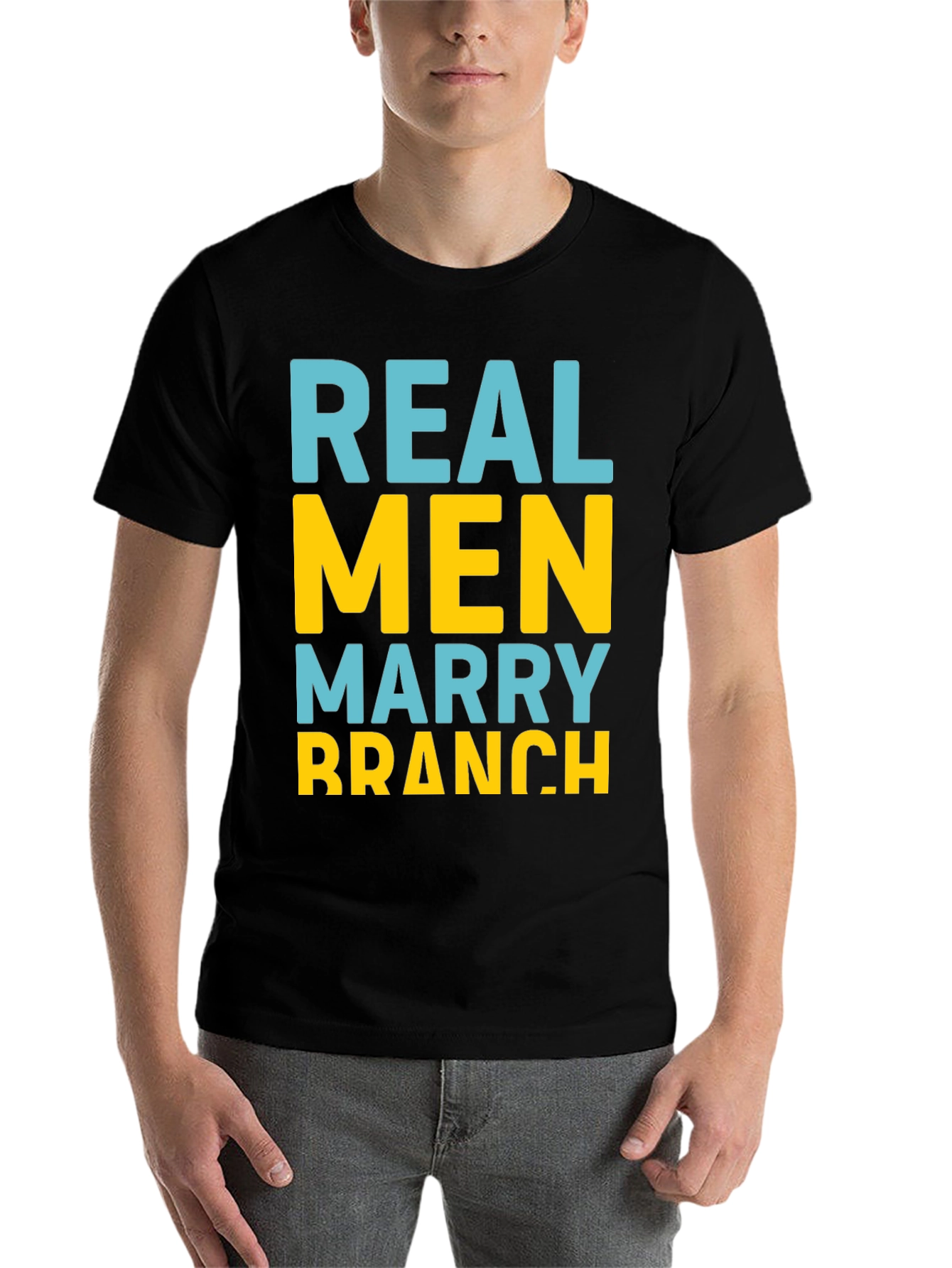 Black Real Men Marry Branch T-Shirt view 7