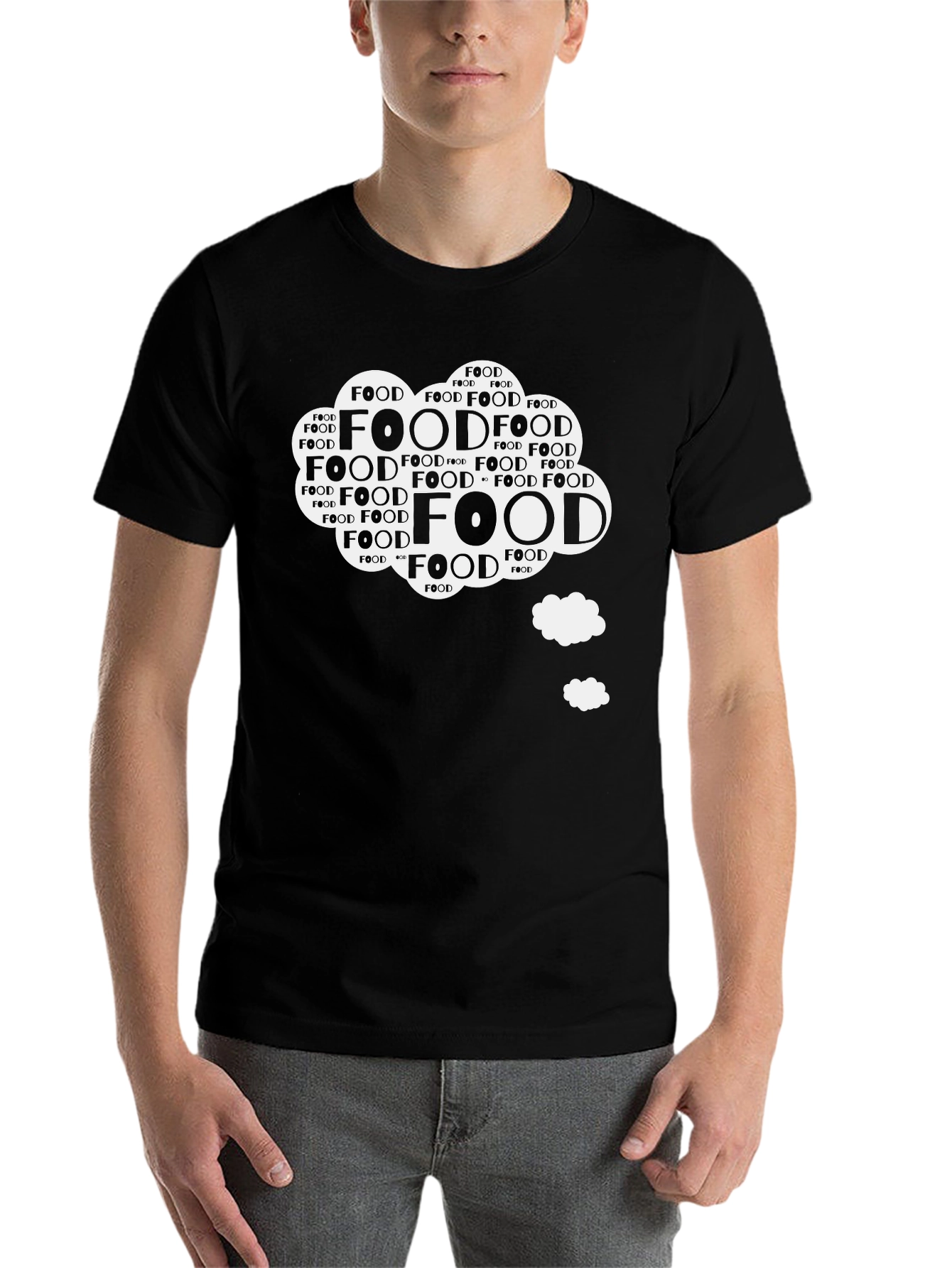 Black Foodie Graphic Tee - Black Cotton Comfort view 7