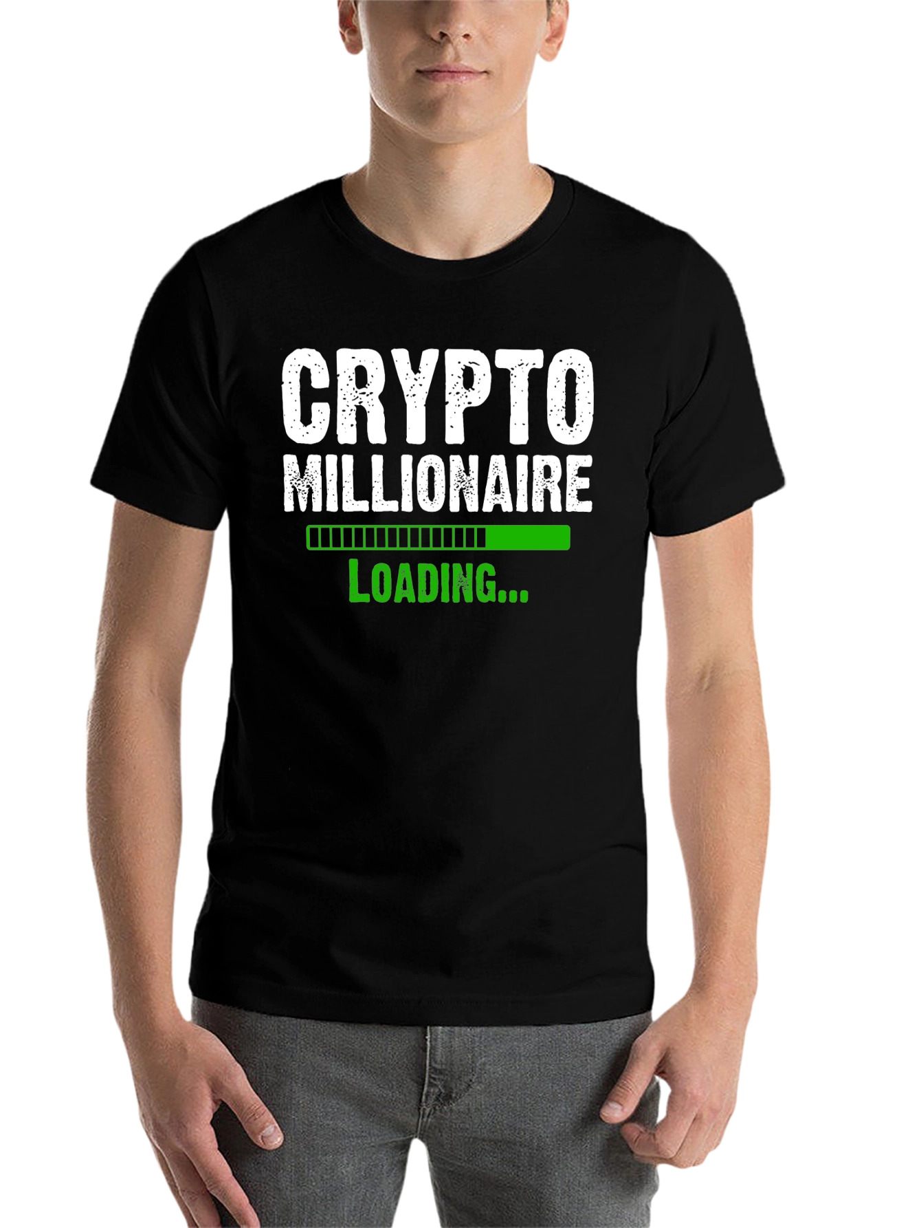Black Crypto Millionaire Loading T-Shirt - Black view 7