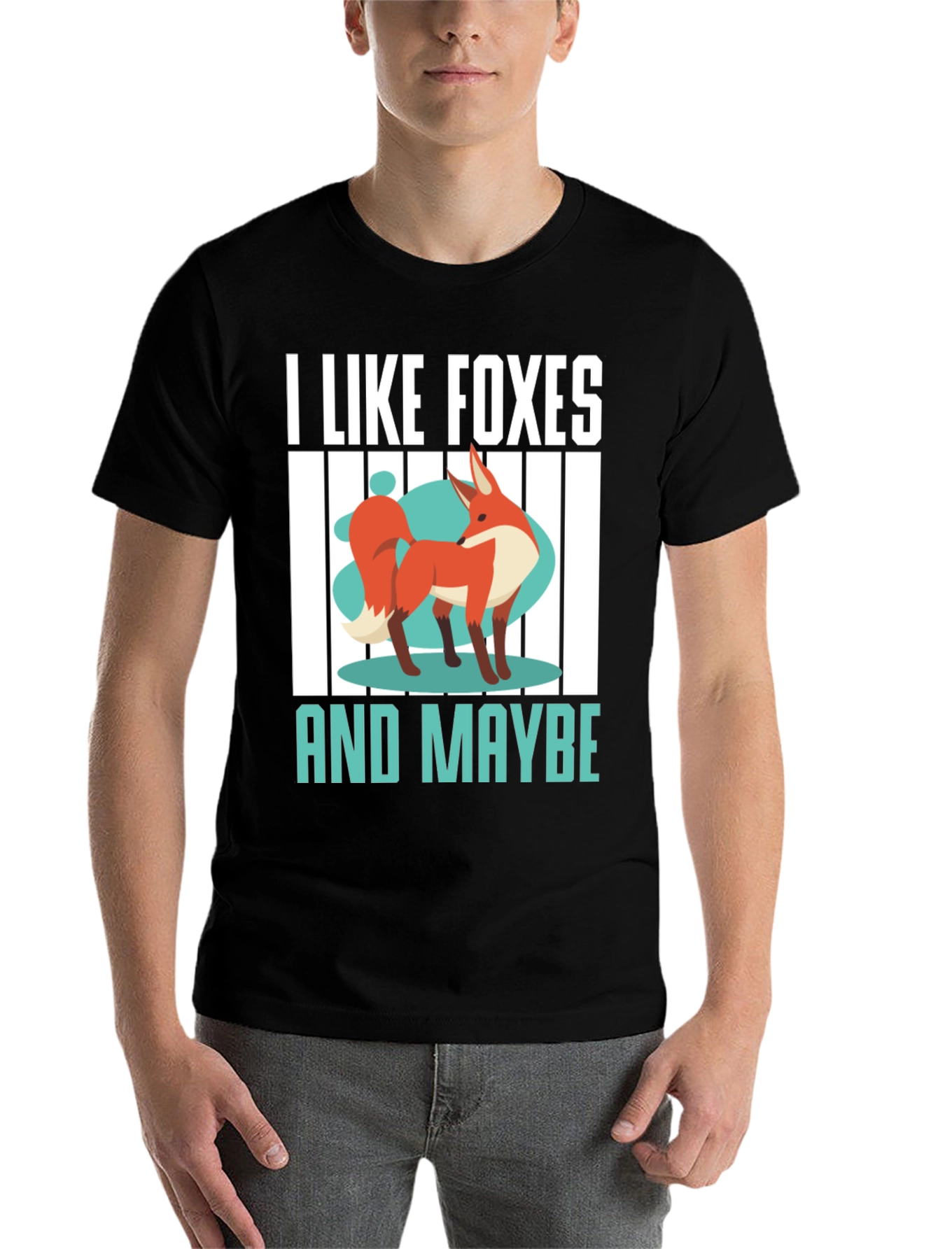 Black I Like Foxes And Maybe T-Shirt view 7