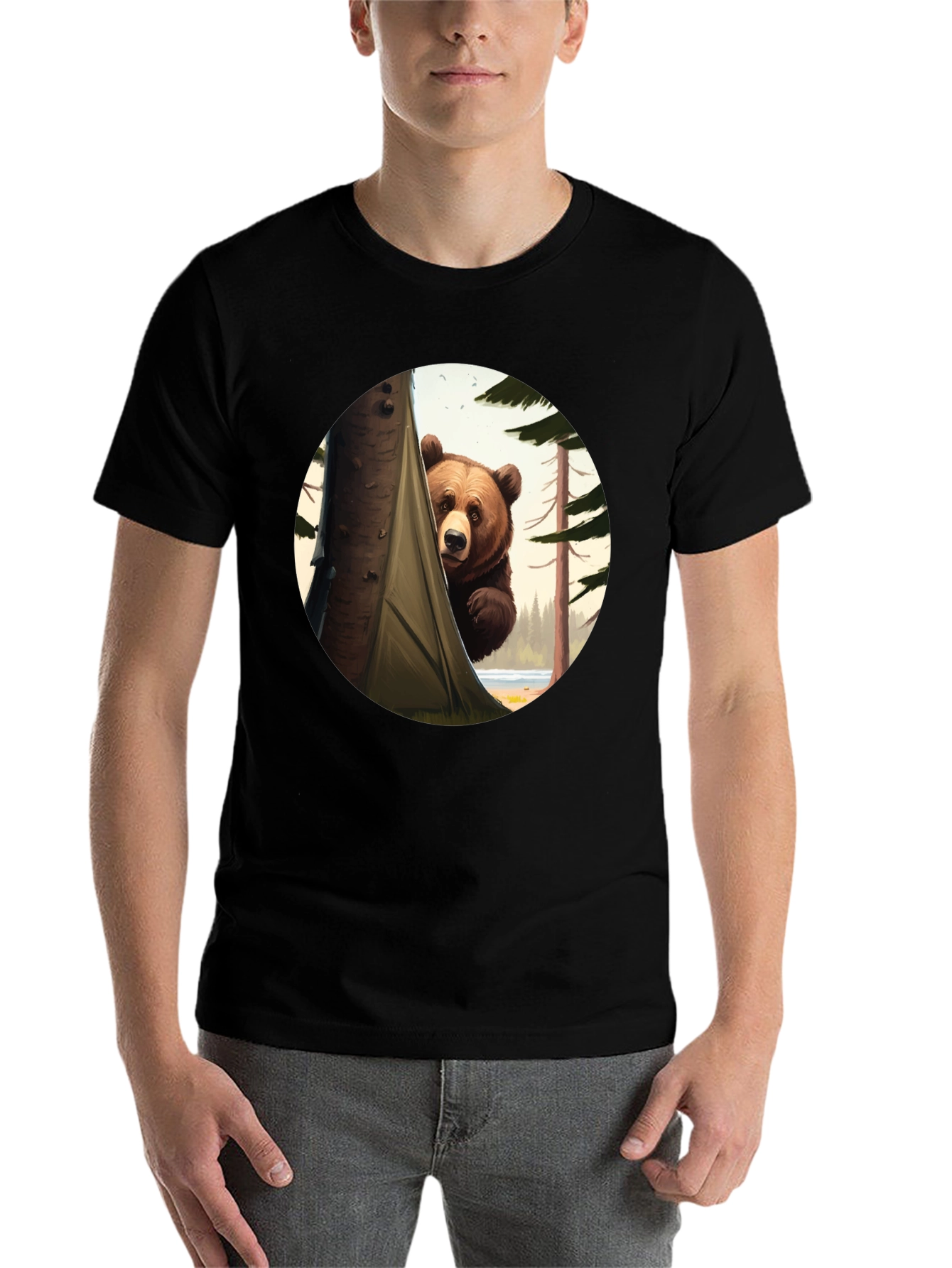 Black Peek-a-Bear Black Graphic Tee view 7