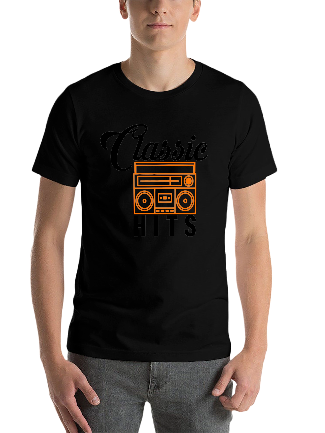 Black Classic Hits Boombox Graphic Tee view 7