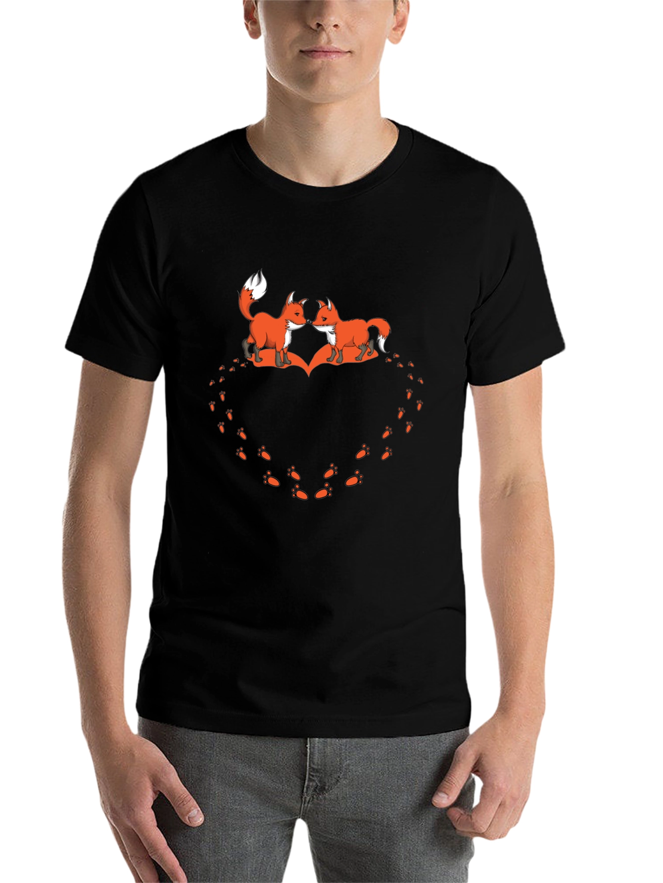 Black Fox Love Heart Print Tee view 7