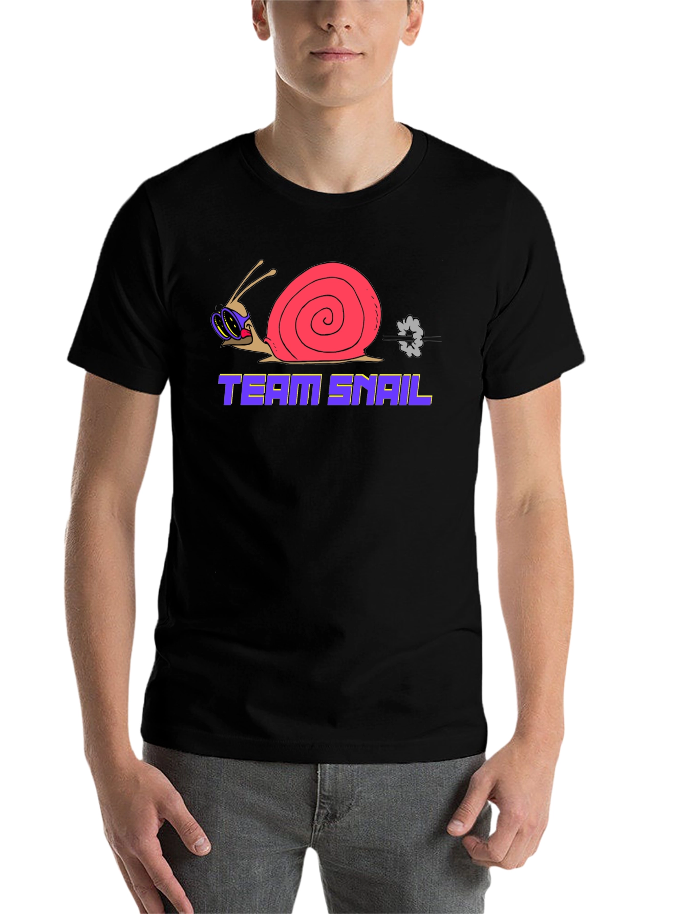Black Team Snail Graphic T-Shirt - Black view 7